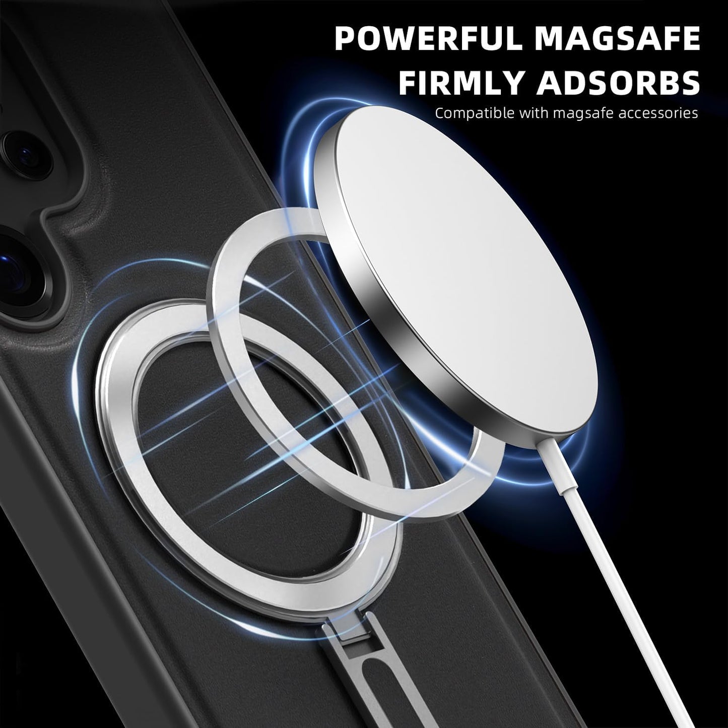 iTape Magnetic phone case for Samsung Galaxy S25 Ultra, silver magnetic ring supports wireless charging, military-grade drop resistance, compatible with Samsung Galaxy S25 Ultra
