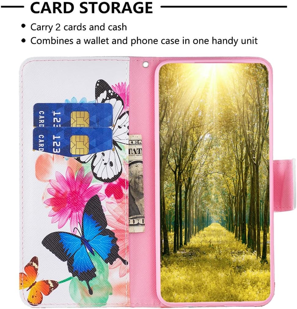 Painted phone case for iPhone 16E, magnetic closure wallet case, multiple card slots, wallet, flip cover, shockproof protection