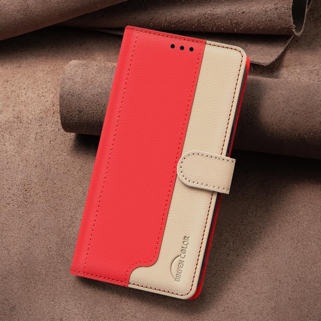 iTape Colorblock Wallet Phone Case for Samsung Galaxy S25 Edge, Wallet Phone Case (RFID Anti-theft Swipe) Flip Stand, Credit Card Slot Wallet Blue