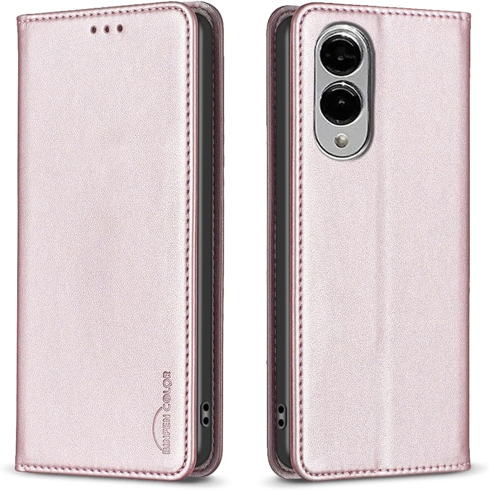 Leather Phone Case for Samsung Galaxy S25 Edge, Magnetic Leather Wallet Case, Flip Stand Shockproof Protection Green
