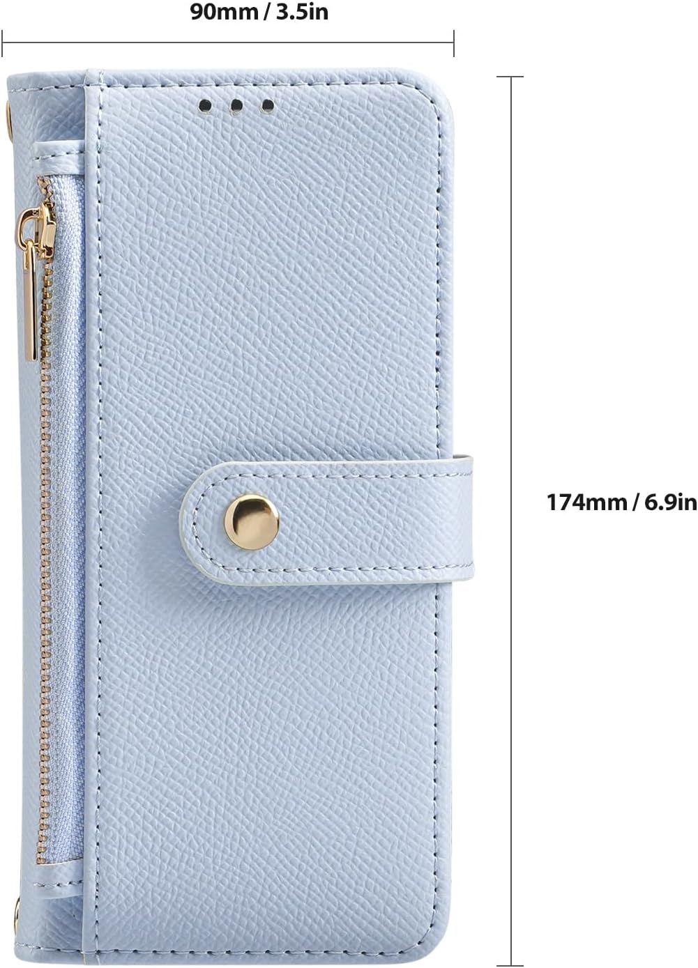 iTape Two-in-one magnetic mobile phone case for Samsung Galaxy S25 Edge, wallet-style mobile phone case with silicone shockproof protective shell supports wireless charging Light Blue