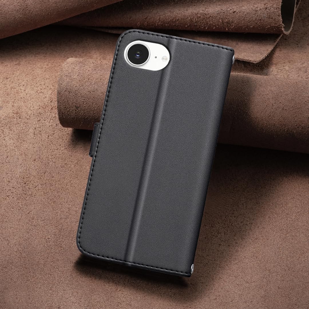 Plaid Wallet Phone Case for iPhone 16E, Wallet Phone Case, Flip Stand, Credit Card Slot Wallet With wrist strap Green