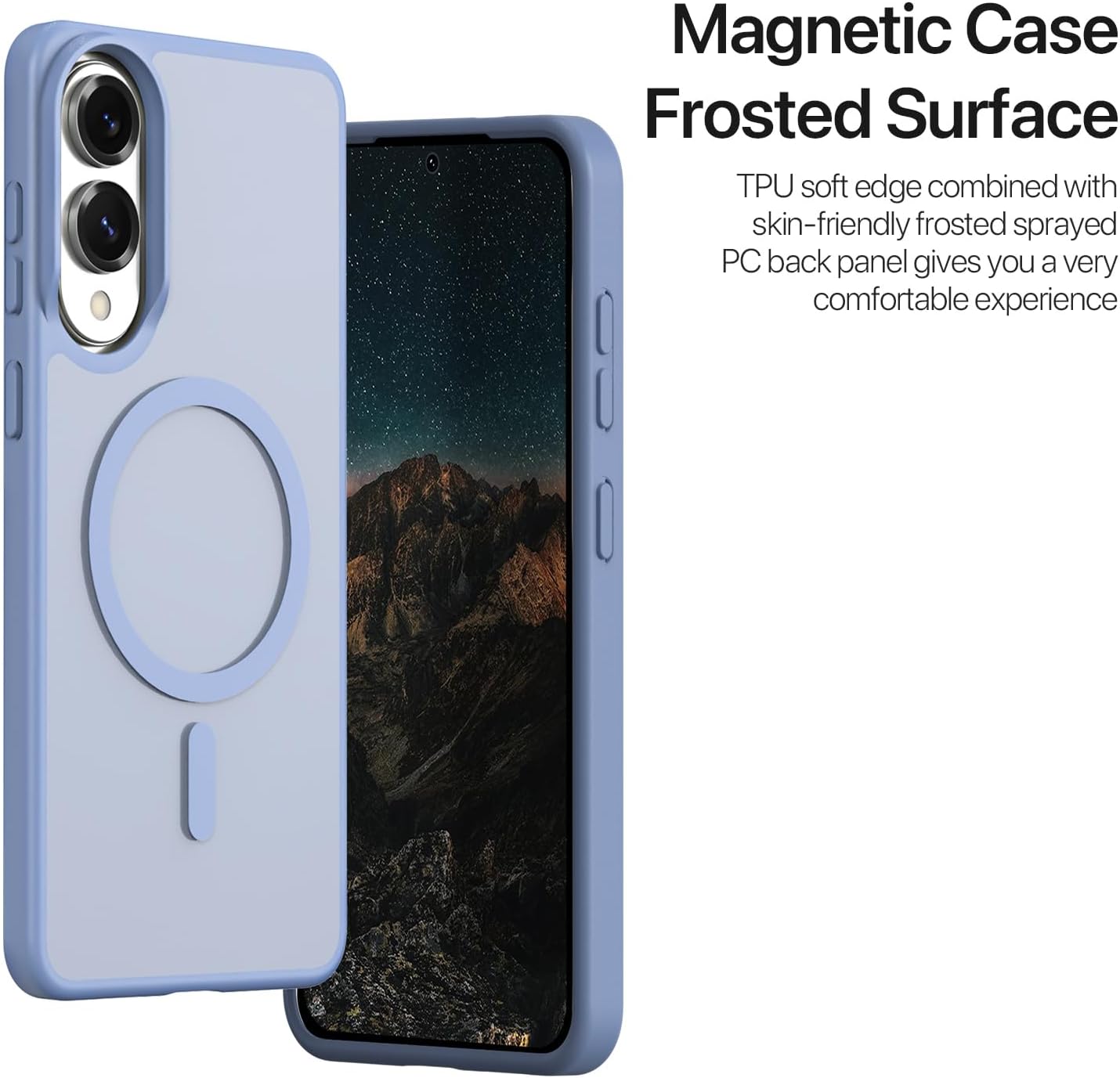 iTape Two-in-one magnetic mobile phone case for Samsung Galaxy S25 Edge, wallet-style mobile phone case with silicone shockproof protective shell supports wireless charging Light Blue