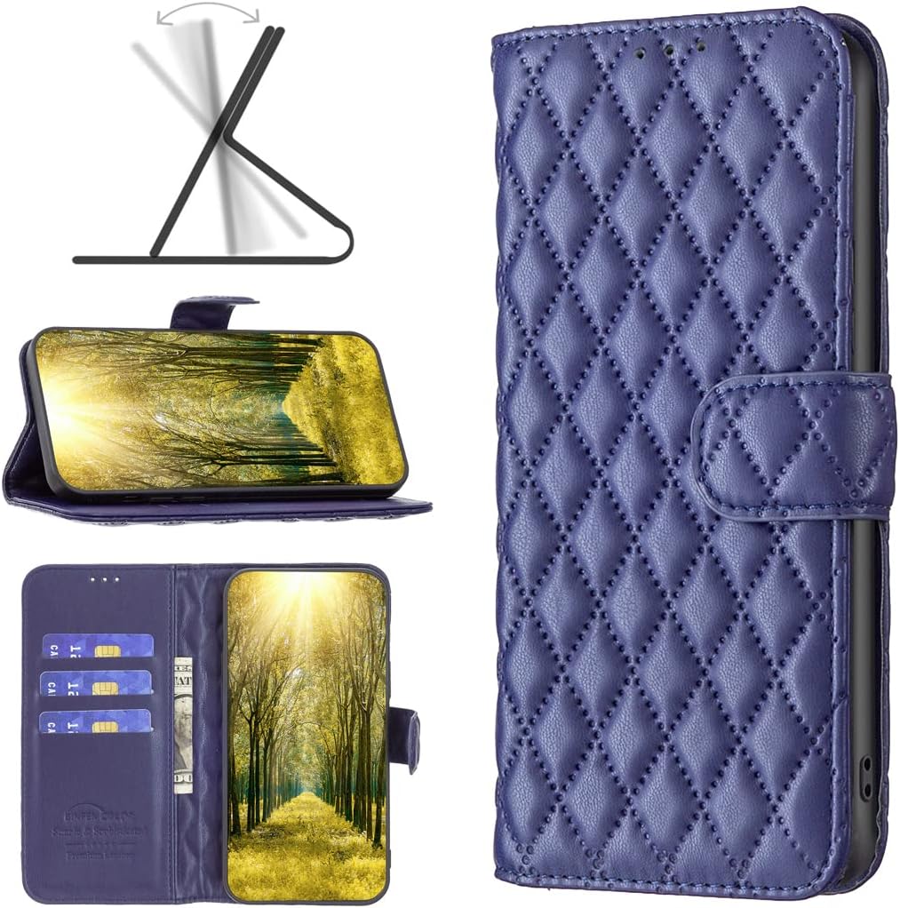 Diamond Wallet Case for iPhone 16E, Magnetic Snap Wallet Case, Flip-Stand for Shockproof Protection Green