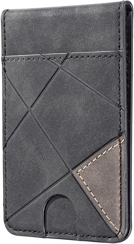 iTape Leather Magnetic Phone Wallet Compatible with Various Phone Models Android and iOS, Magnetic card holder with vertical prism Ultra-thin Trifold Wallet Card Holder Flip Stand Red