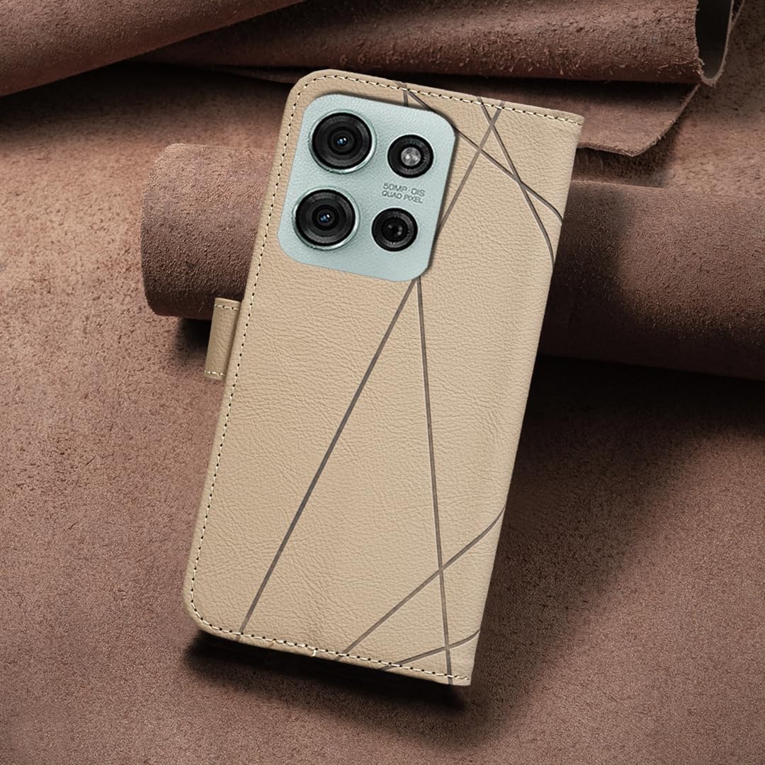 iTape Wallet phone case for Motorola Moto G75, RFID anti-theft wallet, pressed edge leather case flip cover stand Blue