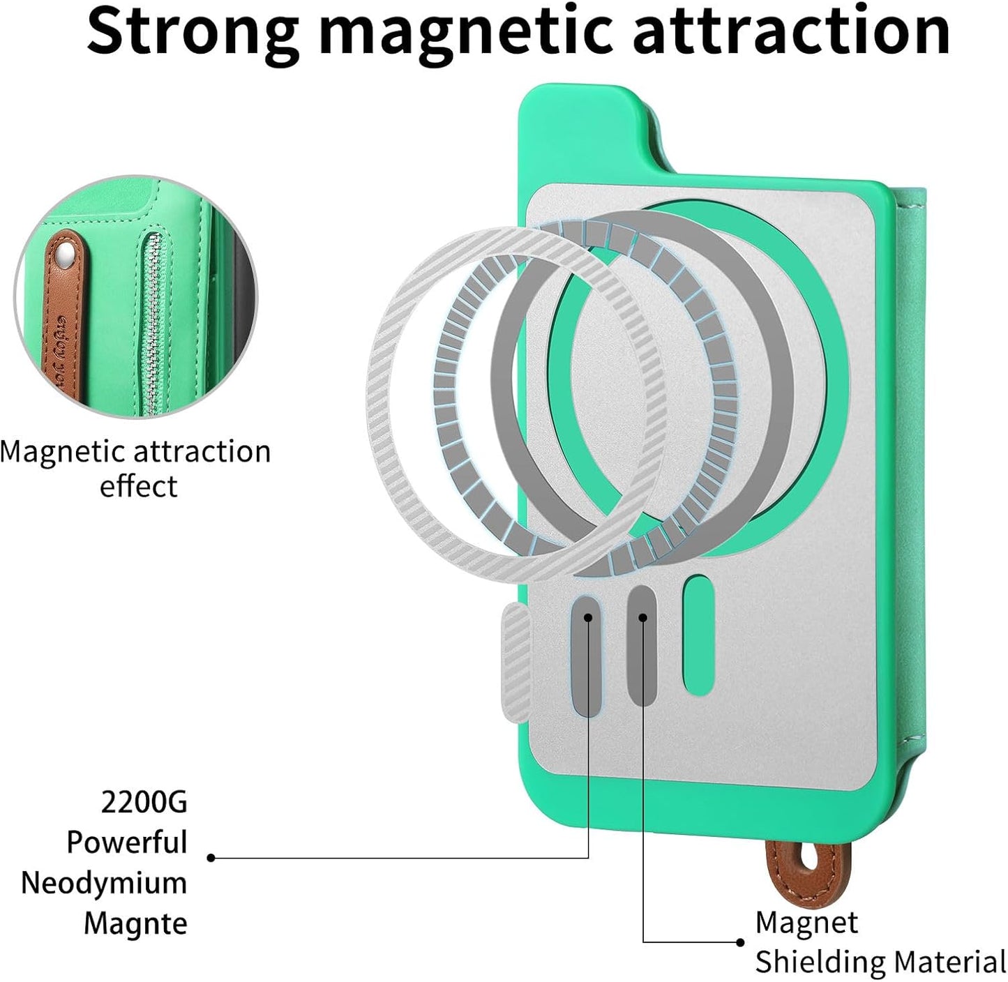 iTape Retro magnetic mobile phone case for Samsung Galaxy S25+, wireless charging magnetic car mount, Card slot, card holder, wrist strap bracket RFID anti-theft card Orange