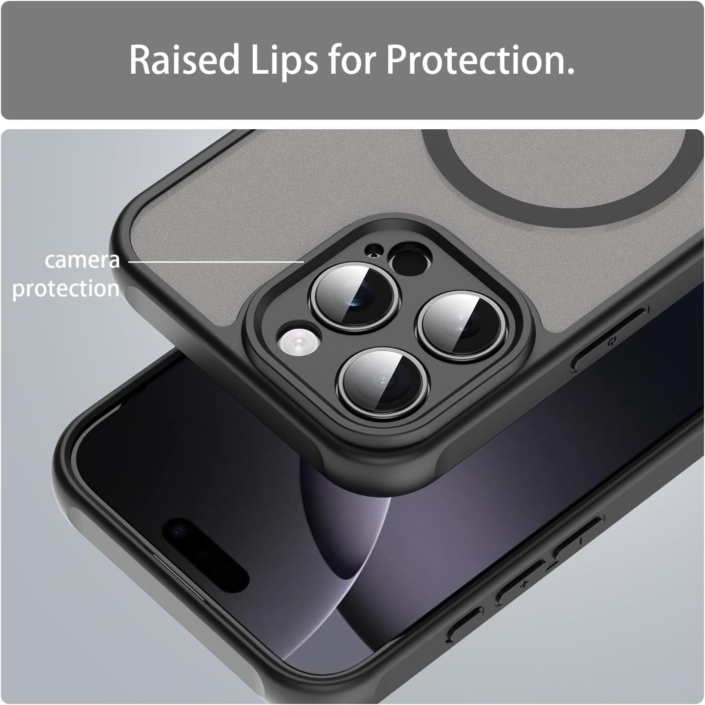 Magnetic translucent case for iPhone 16 Pro max, supports wireless charging, Shockproof slim protective case for iPhone 16 Pro max Shock-resistant slim case Blue