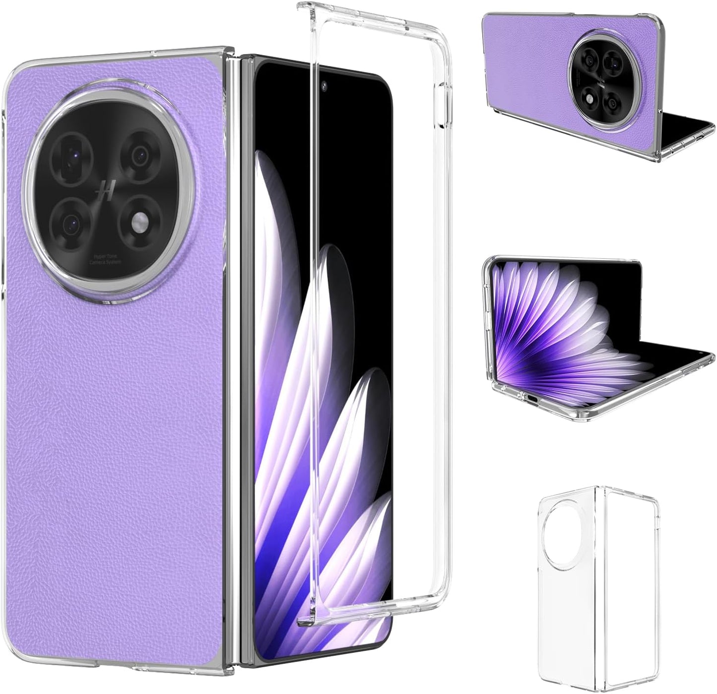 iTape Transparent mobile phone case for OPPO Find N5, 360° full-cover mobile phone protective case, anti-fall and shock absorption, supports wireless charging