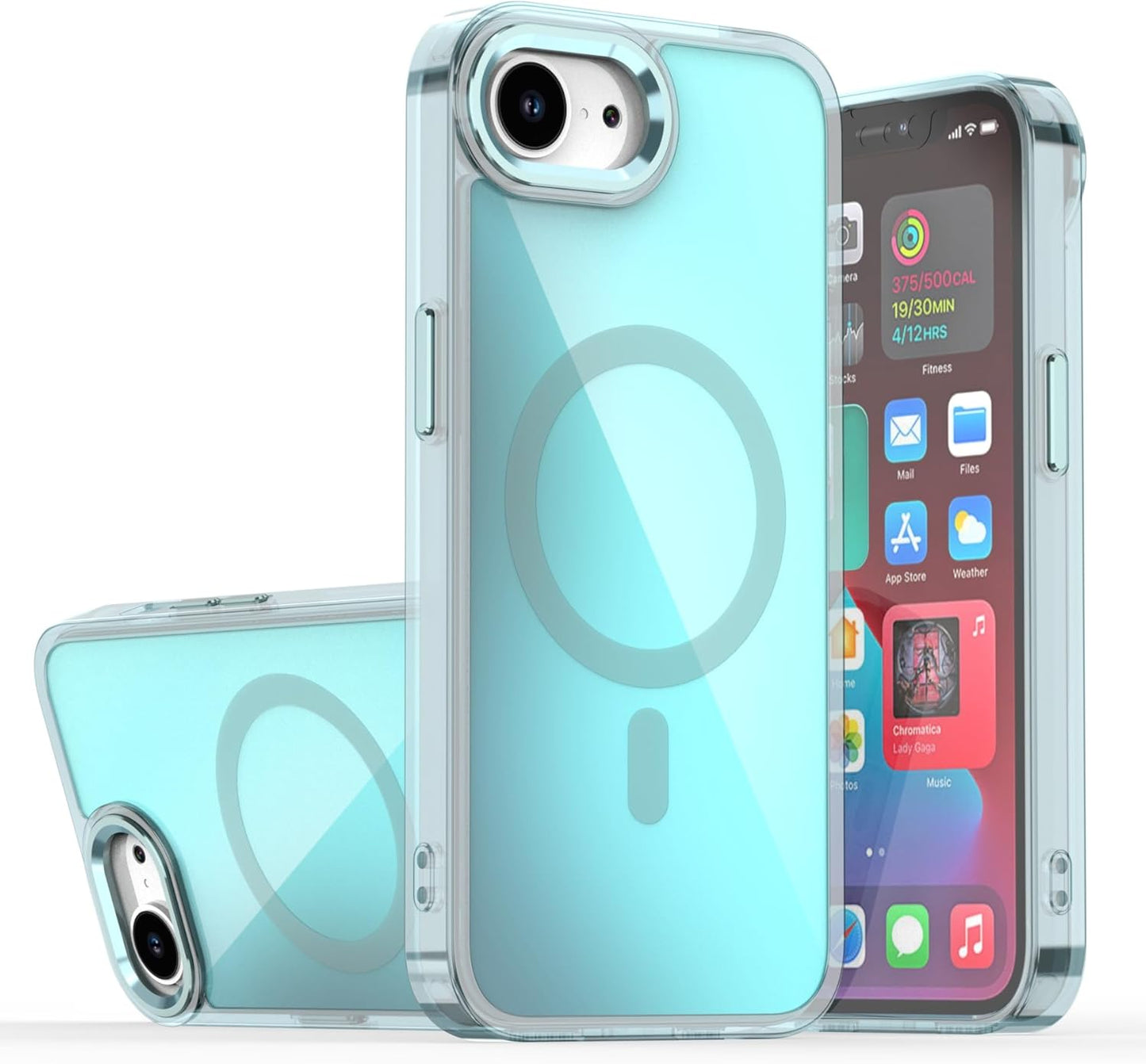 iTape Shiny Color Changing Chameleon Phone Case for iPhone16E, double-layer shockproof airbag anti-fall protective case, supports wireless charging, magnetic phone case White