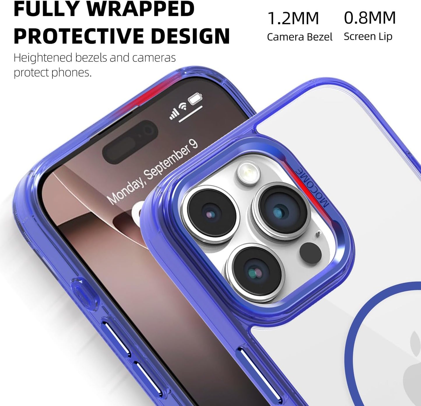 Magnetic transparent phone case for iPhone 16 Pro max, supports wireless charging, military-grade drop-proof, compatible with iPhone 16 Pro max Car magnetic bracket 2 in 1 magnetic card holder