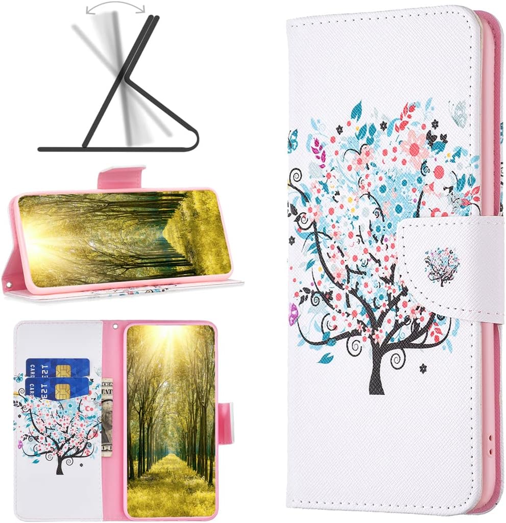 Painted phone case for iPhone 16E, magnetic closure wallet case, multiple card slots, wallet, flip cover, shockproof protection