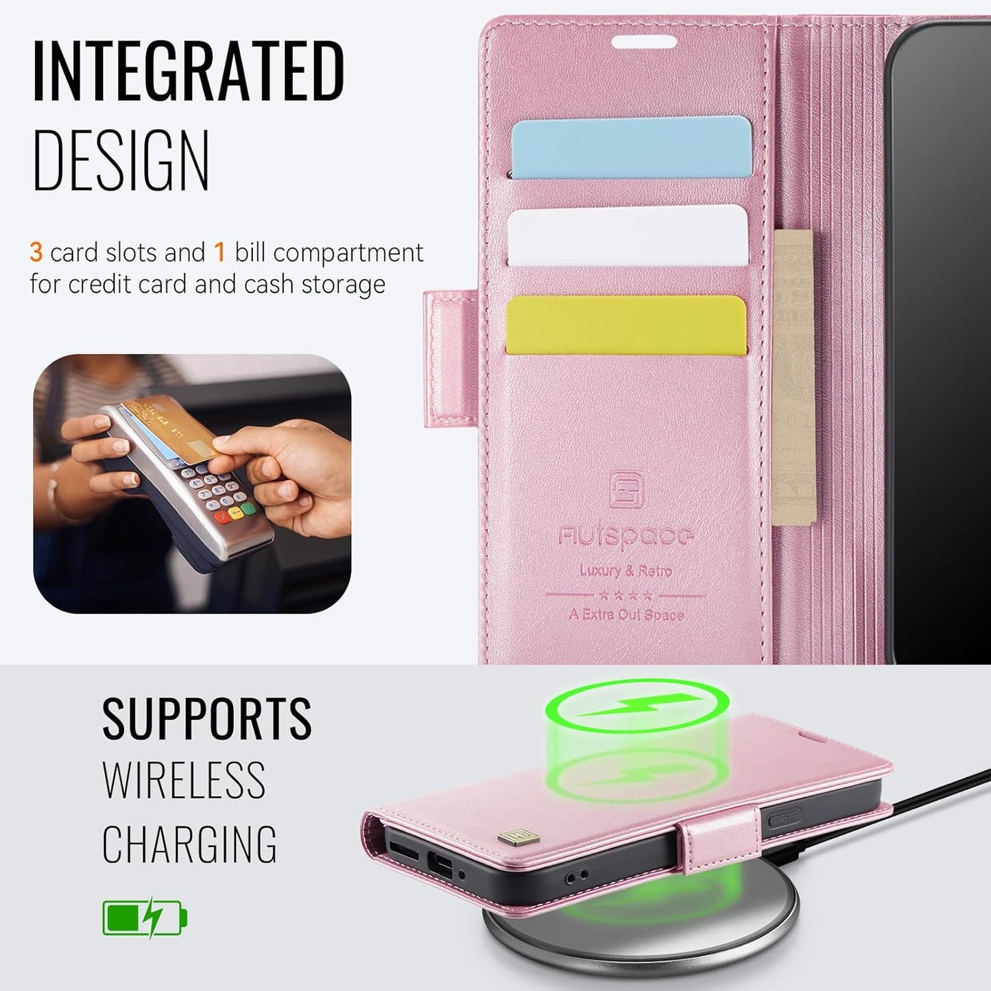 iTape Soft leather wallet case for Google Pixel 9Pro, RFID (anti-theft), wallet card slot flip cover stand for Google Pixel 9Pro Support wireless charging Brown