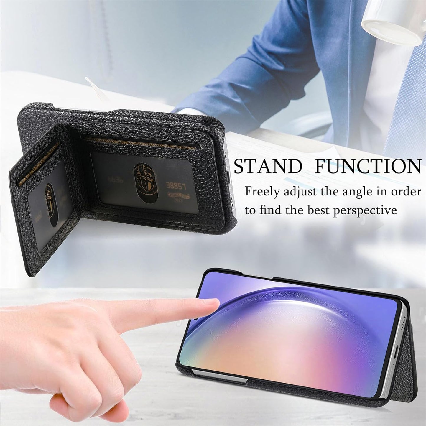 iTape 2 in 1 Wallet Phone Case for Google Pixel 8, Shockproof Ultra-thin Phone Case, RFID Anti-theft Wallet Blue