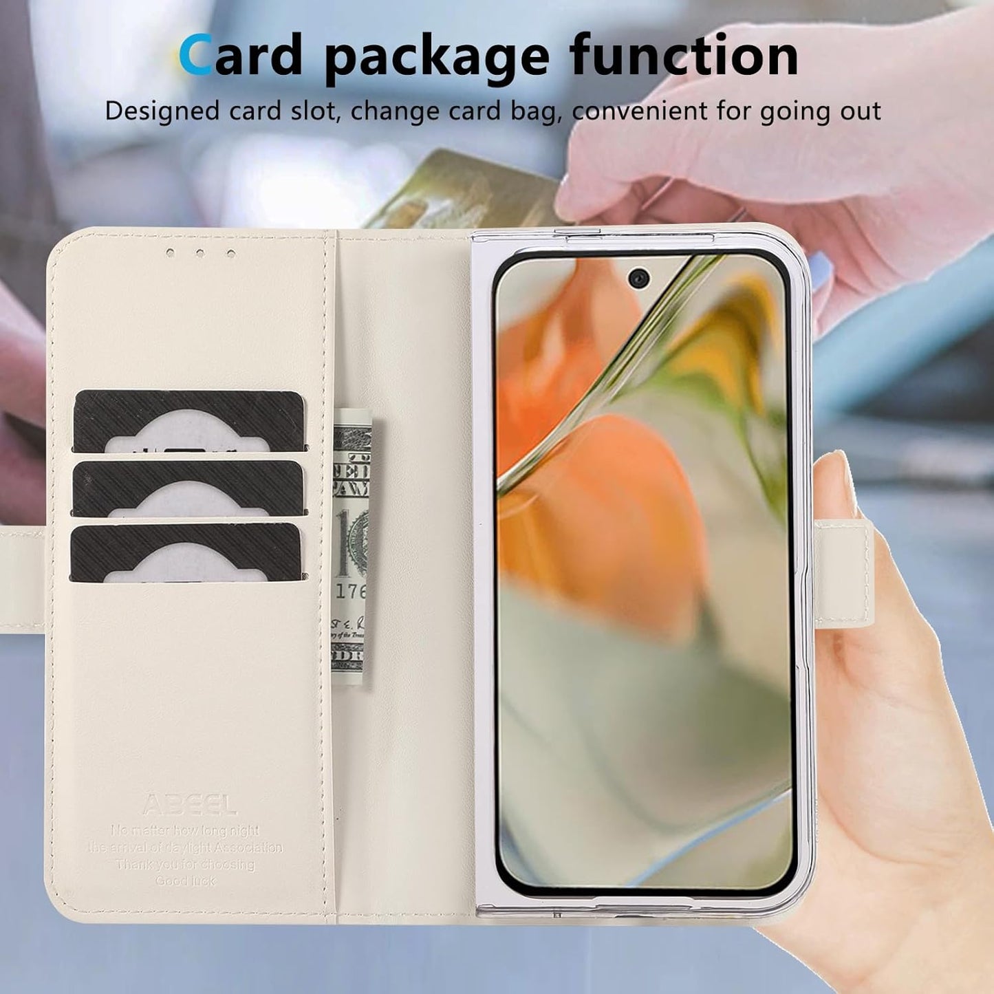 iTape Folding Magnetic Leather Case for Google Pixel 9 Pro Fold, RFID Anti-theft Wallet Phone Case, Multi-Card Slot Magnetic Flip Cover Holder Pink