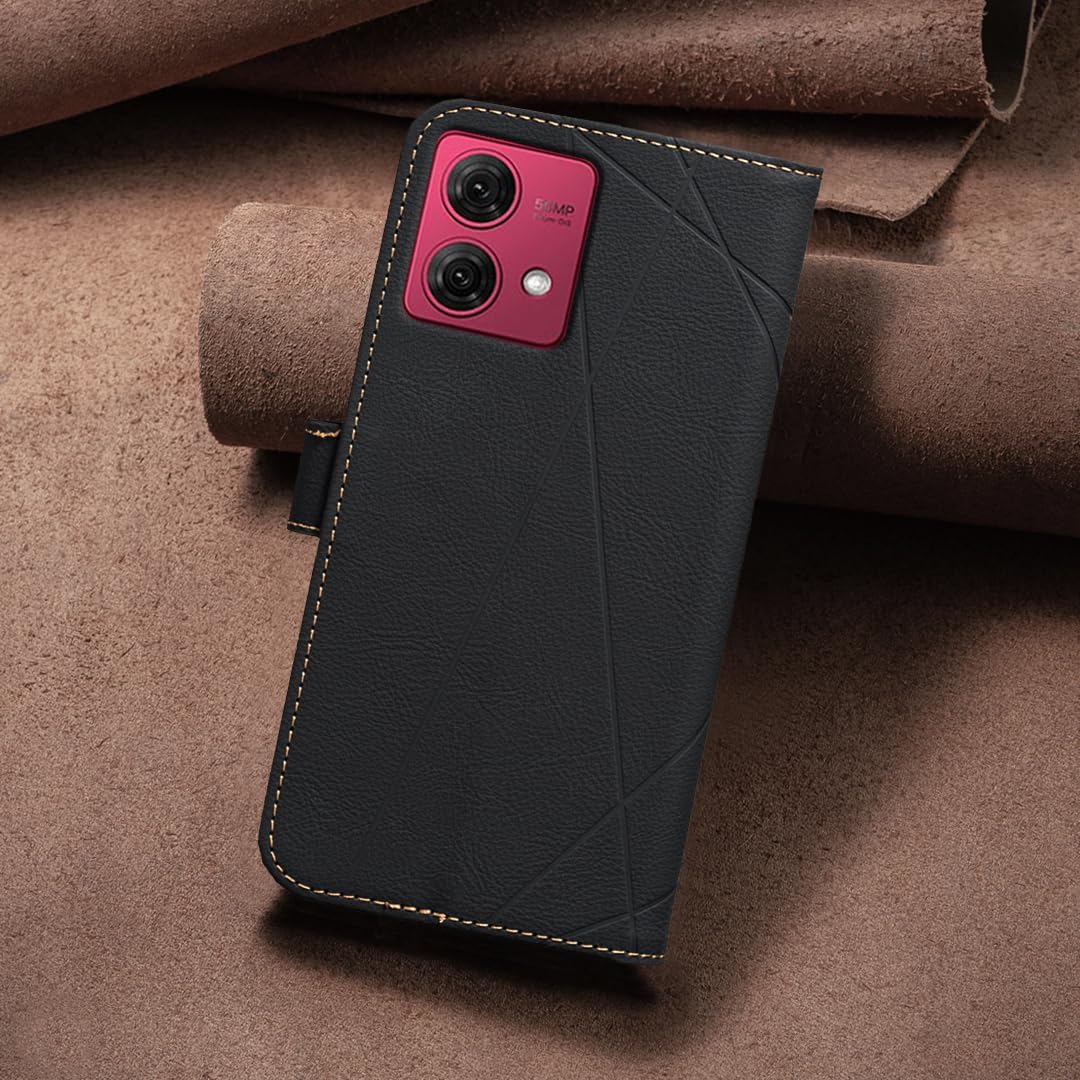iTape Wallet phone case for Motorola Moto G84, RFID anti-theft wallet, pressed edge leather case flip cover stand