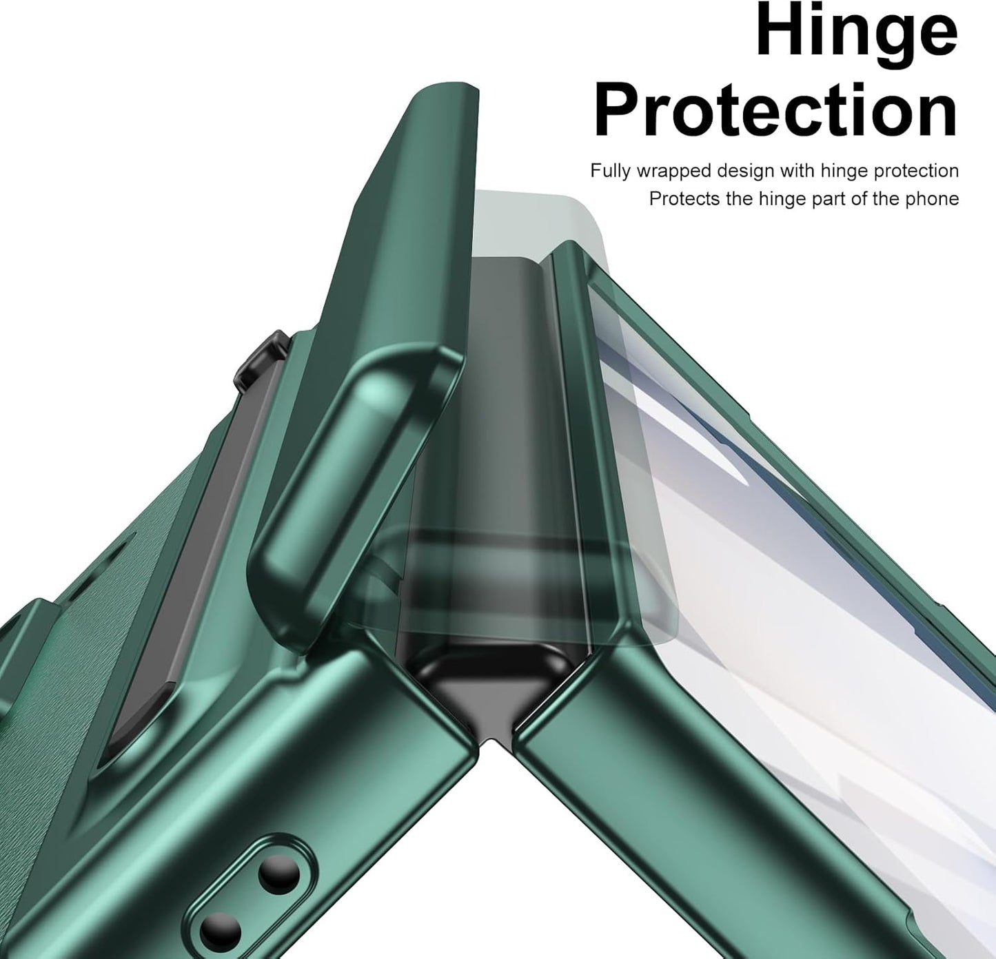 Lightweight phone case for Samsung Galaxy Z Fold6, hinged case supports wireless charging with lens protection, screen protector, complimentary stylus, drop-proof and fingerprint resistant