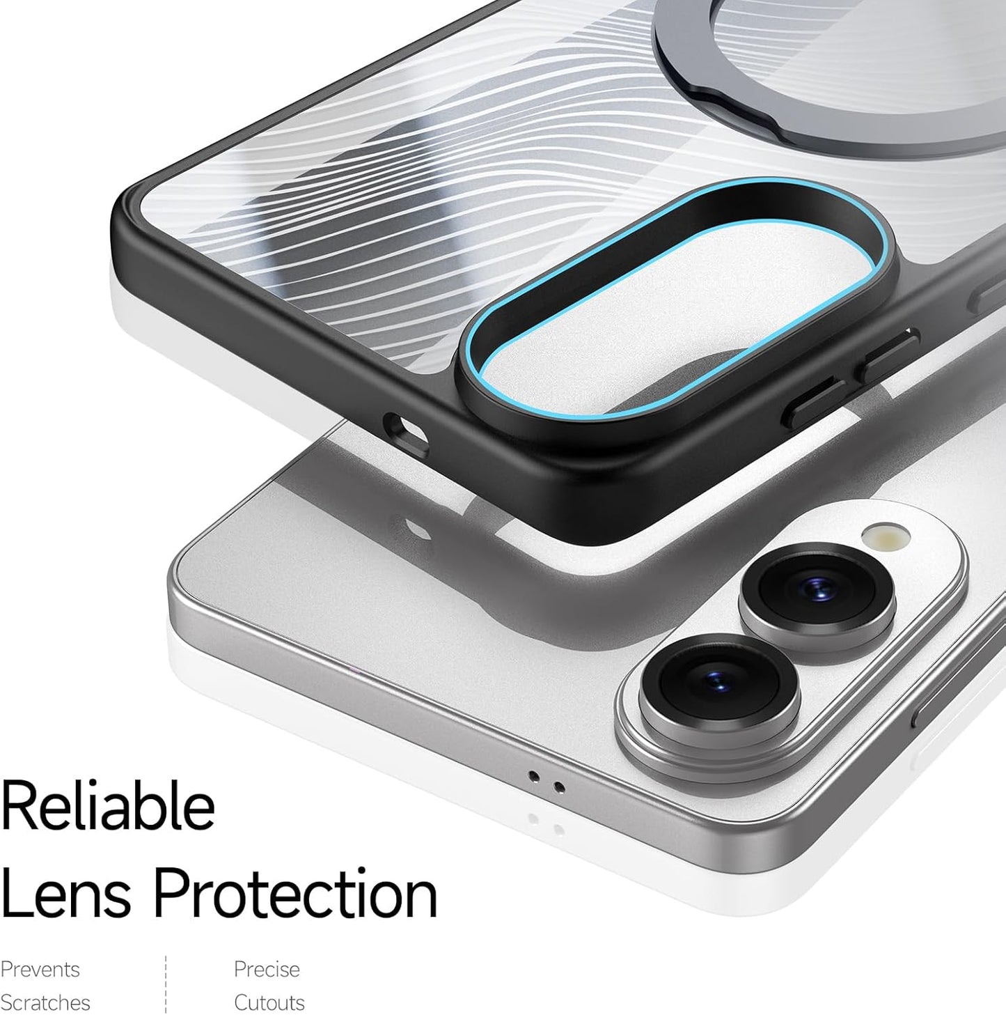 iTape Transparent magnetic mobile phone case for Samsung Galaxy S25 Edge mobile phone case, wireless charging + silicone shockproof protective case, no yellowing With bracket