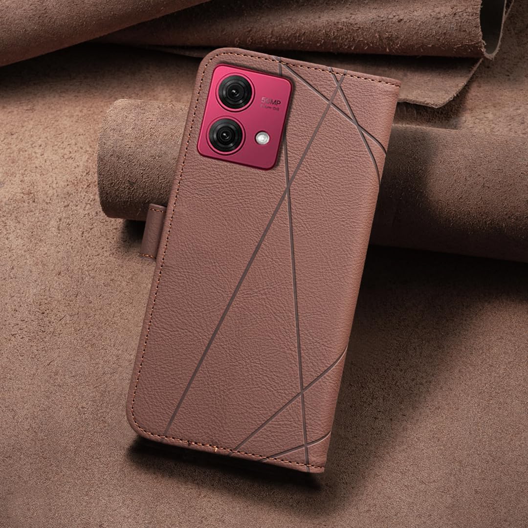 iTape Wallet phone case for Motorola Moto G84, RFID anti-theft wallet, pressed edge leather case flip cover stand