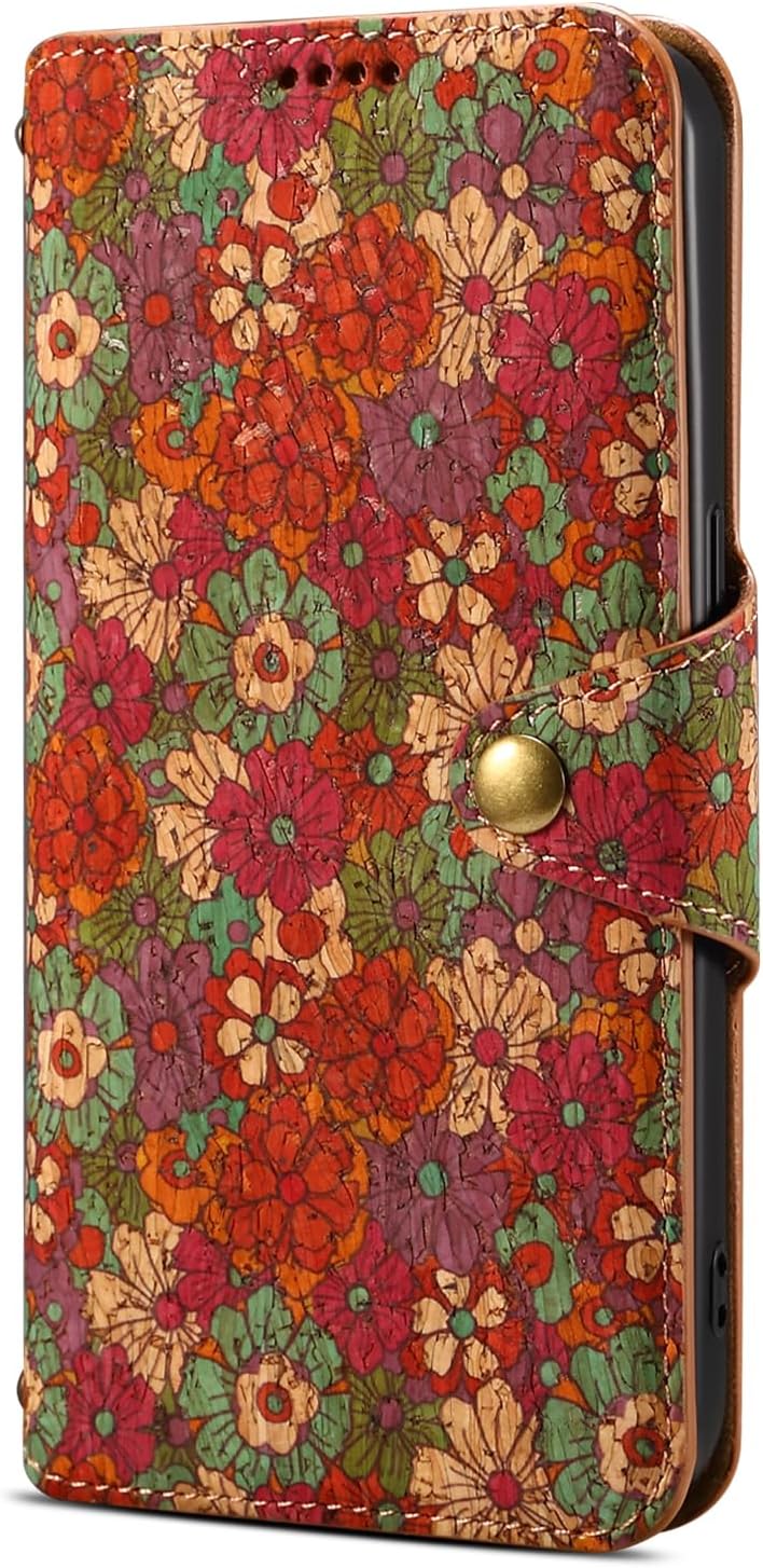 Retro Floral Pattern Phone Case for iPhone 16 Plus, Soft Touch Flip Stand Phone Case, Wallet Card Slot, Compatible with iPhone 16 Plus