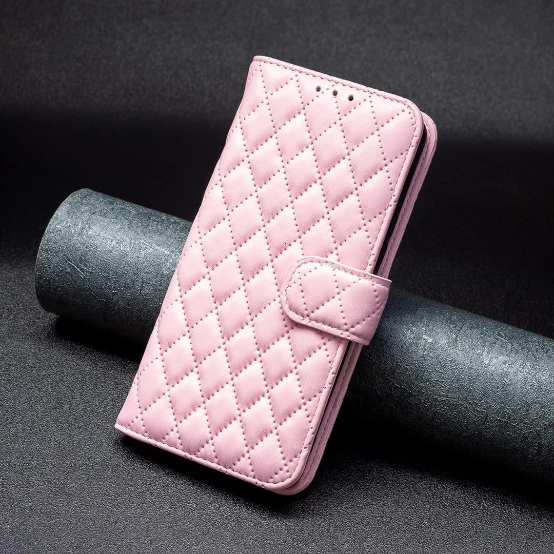 iTape Diamond Wallet Case for HMD Pulse Plus, Magnetic Snap Wallet Case, Flip-Stand for Shockproof Protection Pink