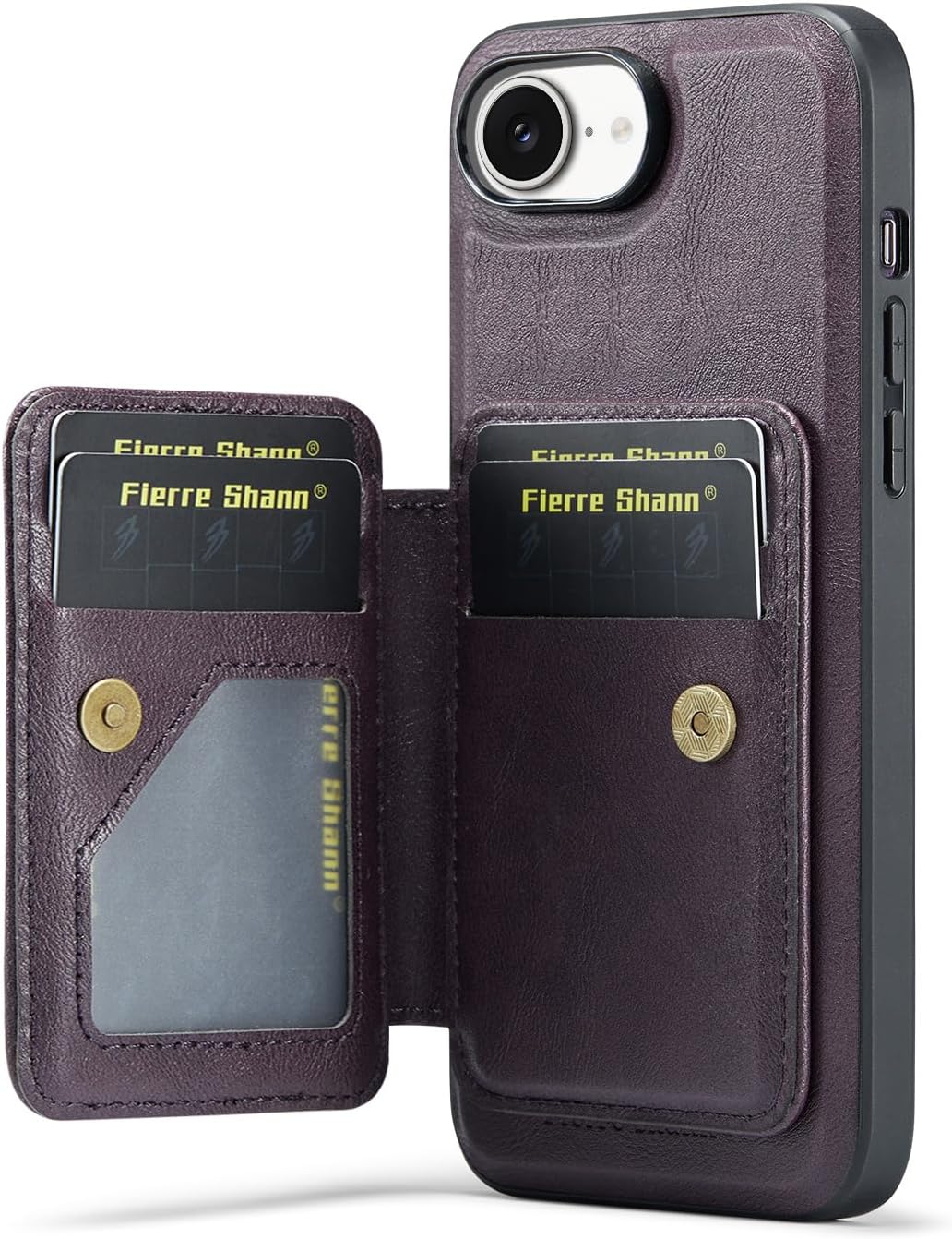 Magnetic Leather Phone Case for iPhone 16E, (RFID) Card Slot Wallet Flip Folding Stand, Wireless Charging Phone Case for iPhone 16E(RFID) Green