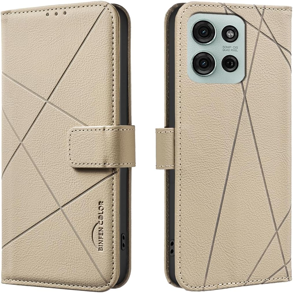 iTape Wallet phone case for Motorola Moto G75, RFID anti-theft wallet, pressed edge leather case flip cover stand Blue