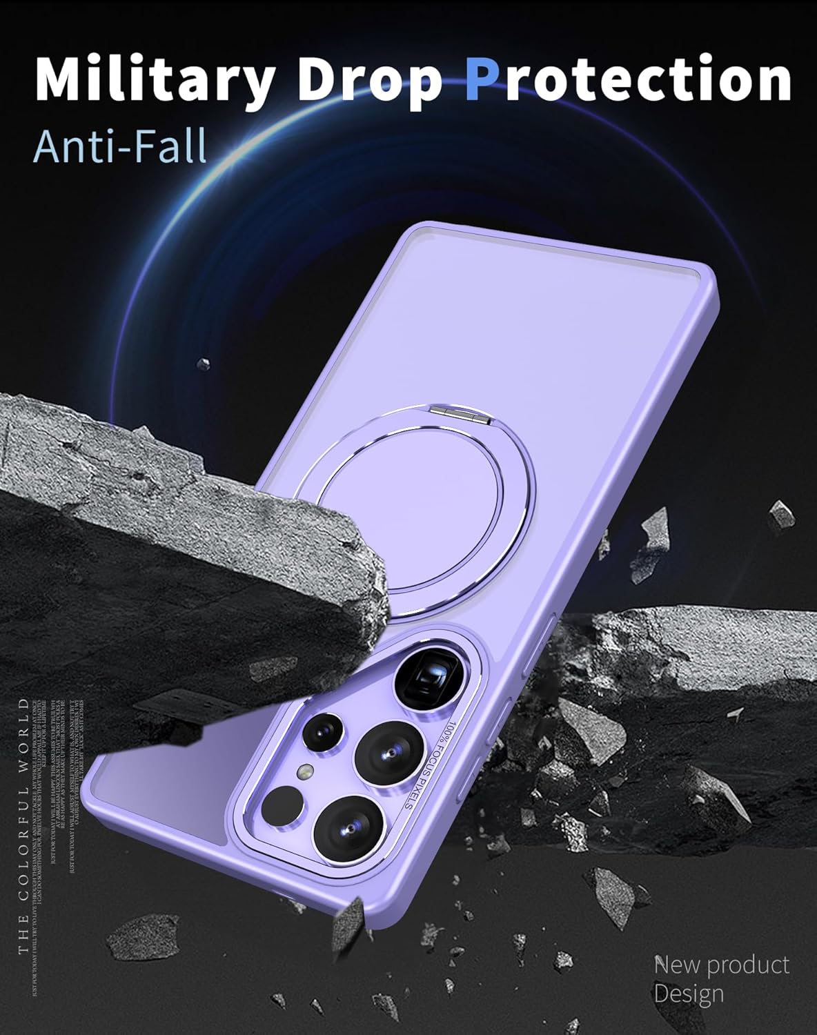 iTape Magnetic phone case for Samsung Galaxy S25 Ultra, mechanical gear 360° rotating bracket supports wireless charging, shockproof ultra-thin shell Gray