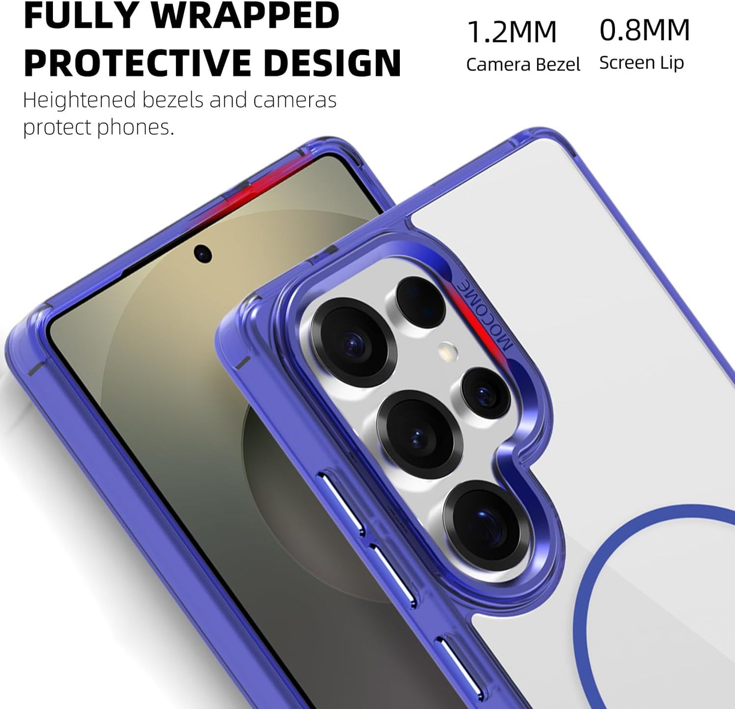 iTape Magnetic transparent phone case for Samsung Galaxy S25 Ultra, supports wireless charging, military-grade drop-proof, Car magnetic bracket 2 in 1 magnetic card holder