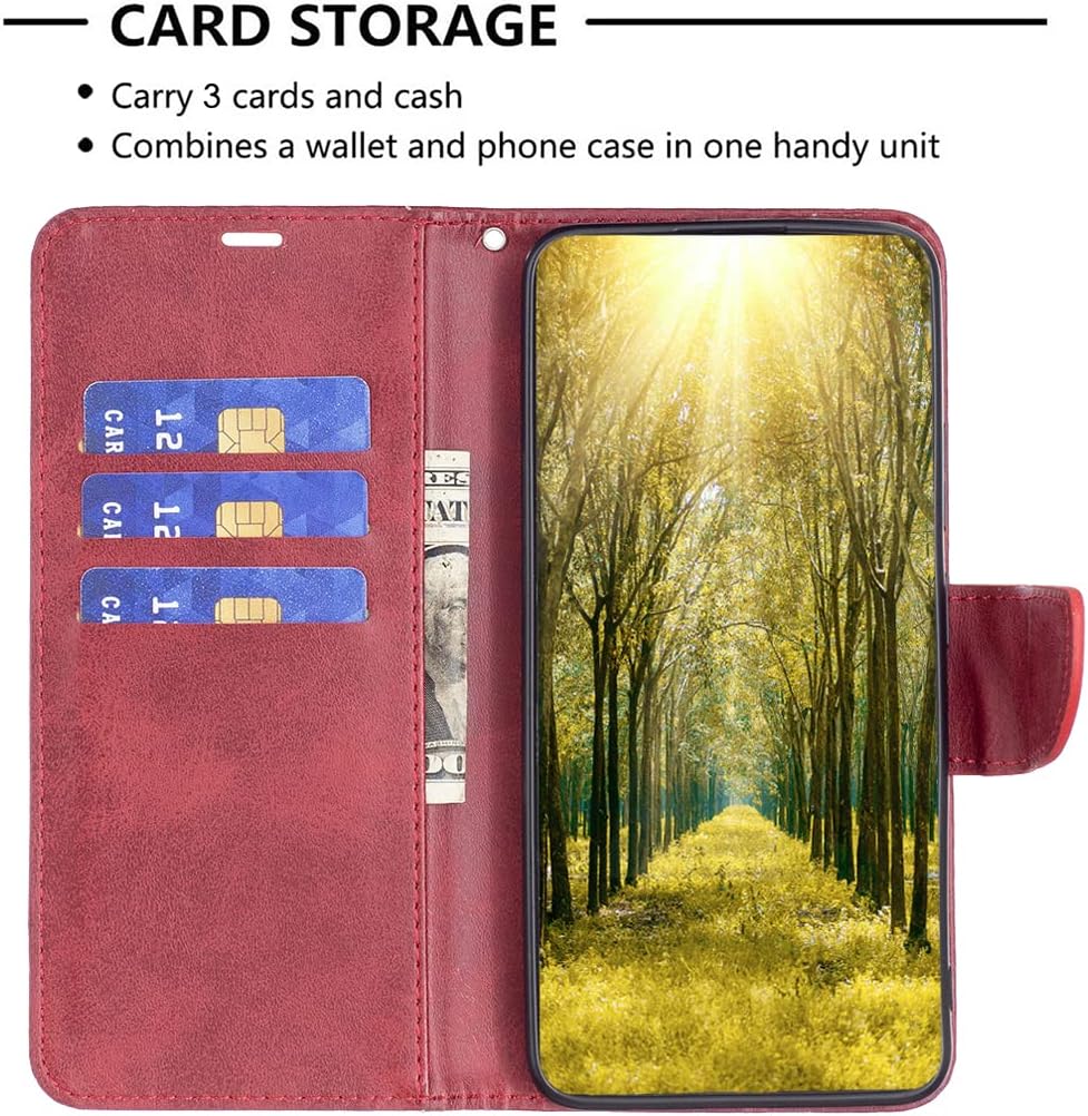 iTape Solid lambskin leather phone case for Samsung Galaxy S25 Edge, snap wallet style case, flip stand shock protection Brown