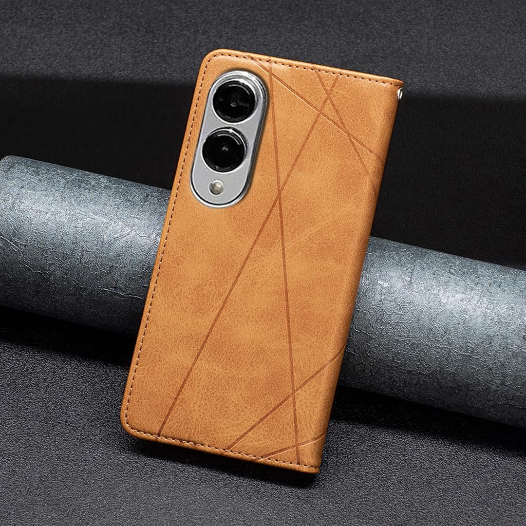iTape Magnetic diamond-shaped leather phone case for Samsung Galaxy S25 Edge, magnetic closure wallet-style case, flip-top stand, provides shockproof protection Gray