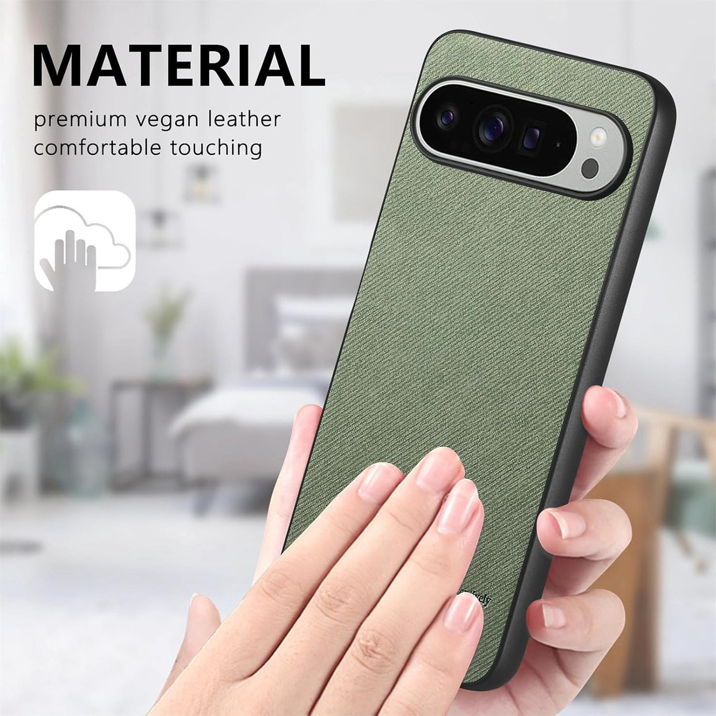 iTape Twill Phone Case for Google Pixel 9 Pro XL, Shockproof Ultra-thin Phone Case, Supports Wireless Charging Green