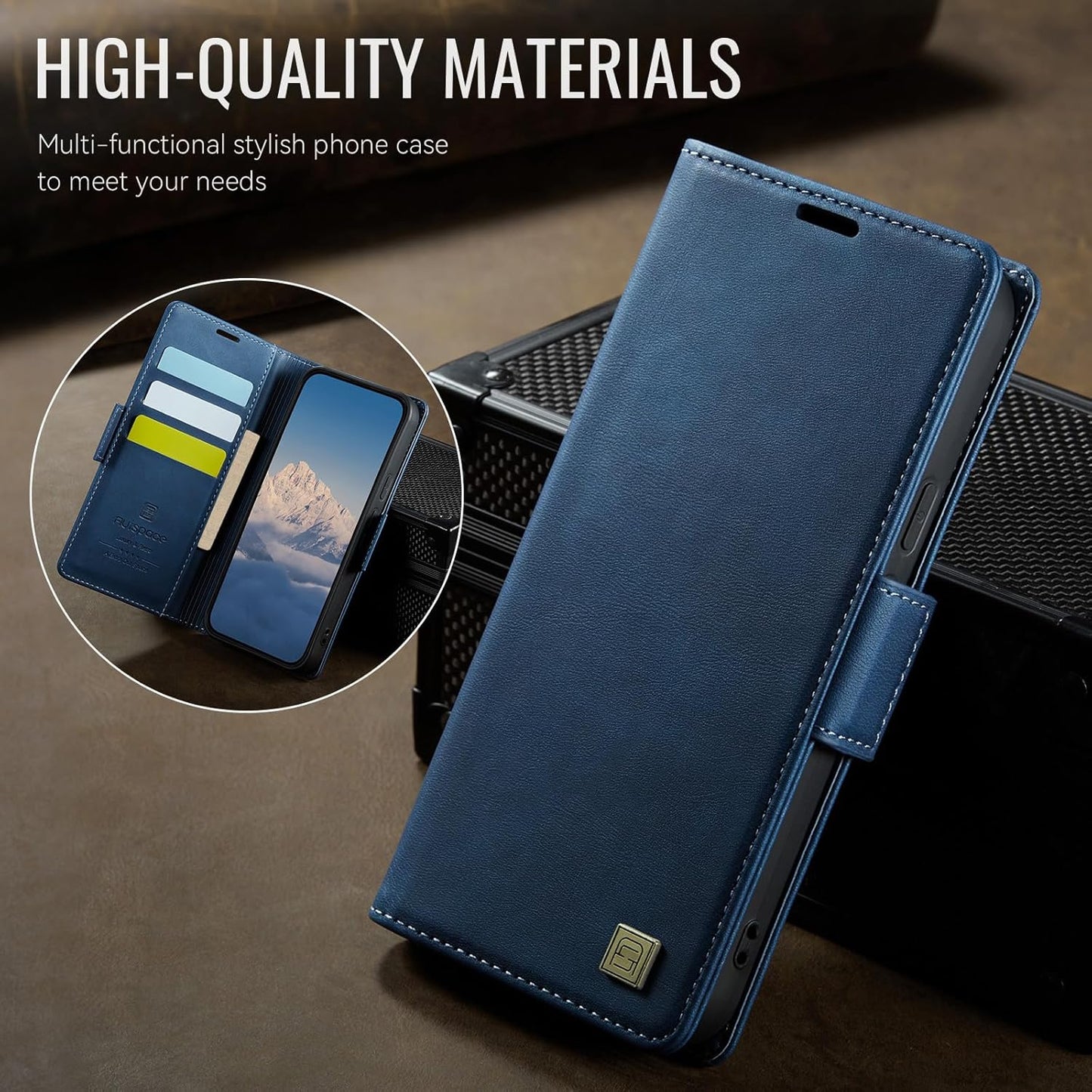 iTape Soft leather wallet case for Google Pixel 9Pro, RFID (anti-theft), wallet card slot flip cover stand for Google Pixel 9Pro Support wireless charging Brown
