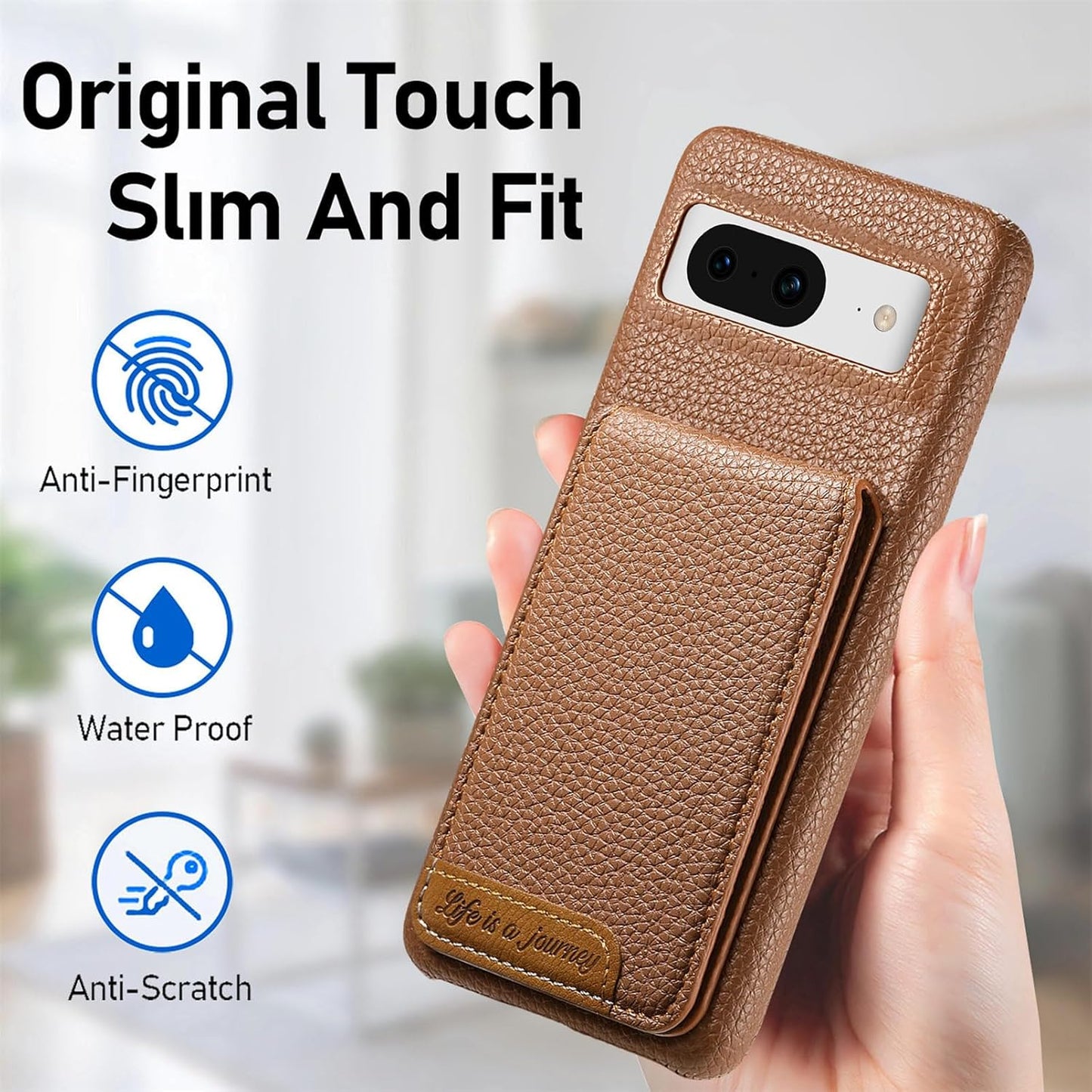 iTape 2 in 1 Wallet Phone Case for Google Pixel 8, Shockproof Ultra-thin Phone Case, RFID Anti-theft Wallet Blue