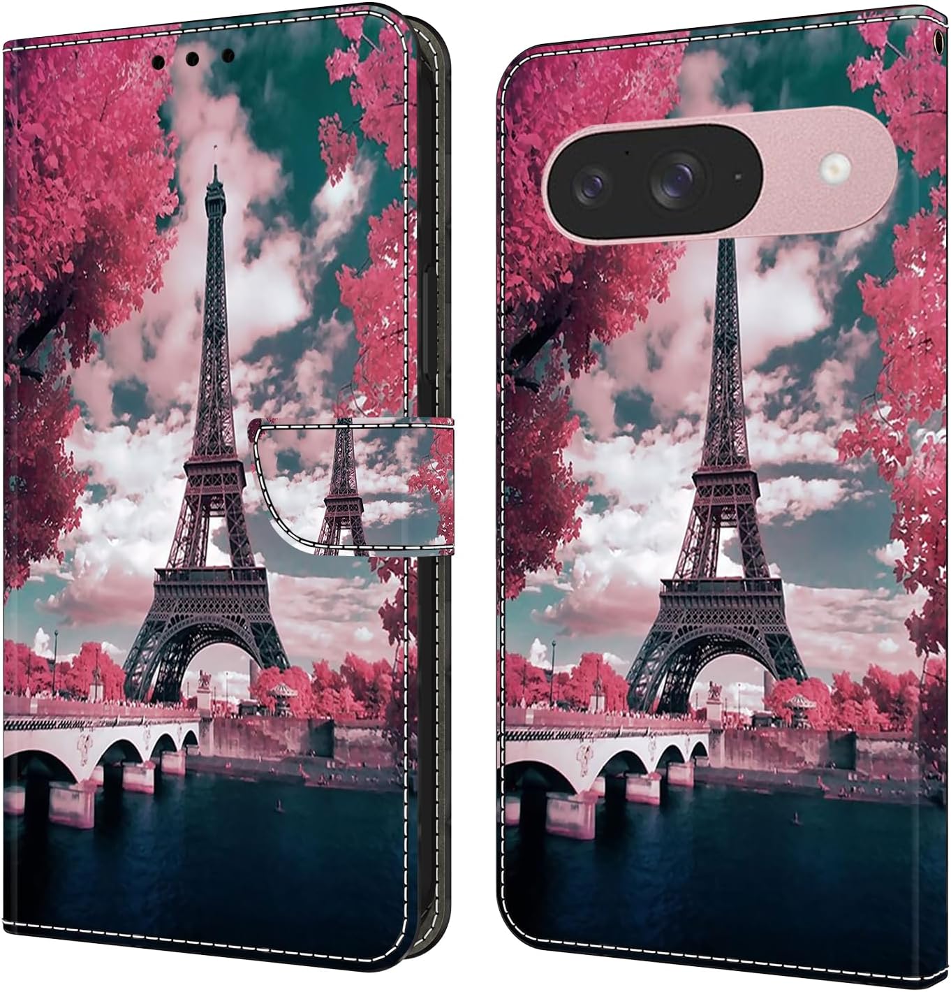 iTape Graffiti wallet phone case for Google Pixel 9, shockproof phone case, card slot wallet, flip stand phone case
