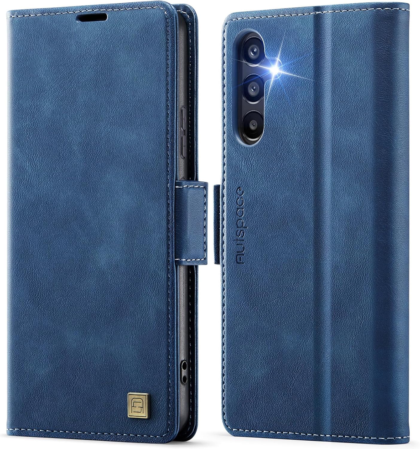 iTape Soft leather wallet case for Samsung Galaxy A35, RFID (anti-theft), wallet card slot flip cover stand for Samsung Galaxy A35 Support wireless charging Black