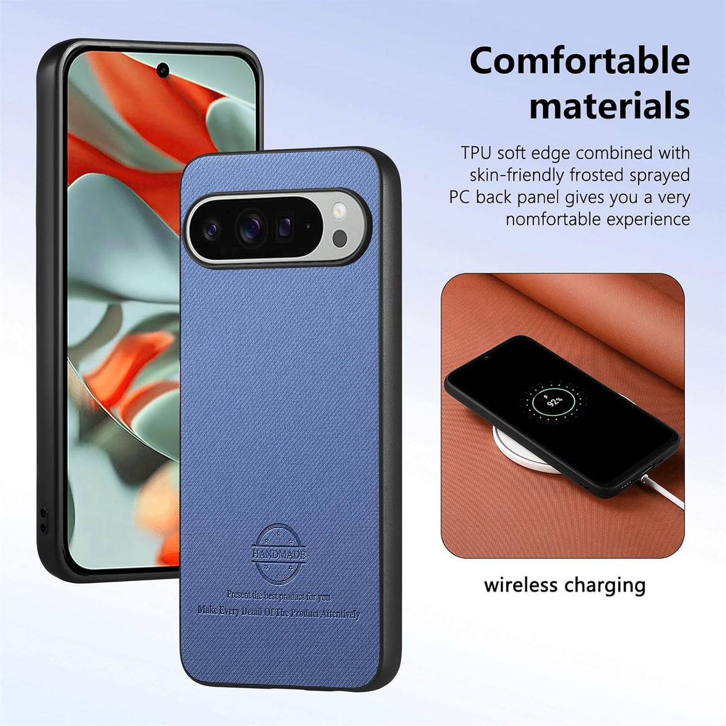 iTape Twill Phone Case for Google Pixel 9 Pro XL, Shockproof Ultra-thin Phone Case, Supports Wireless Charging Green