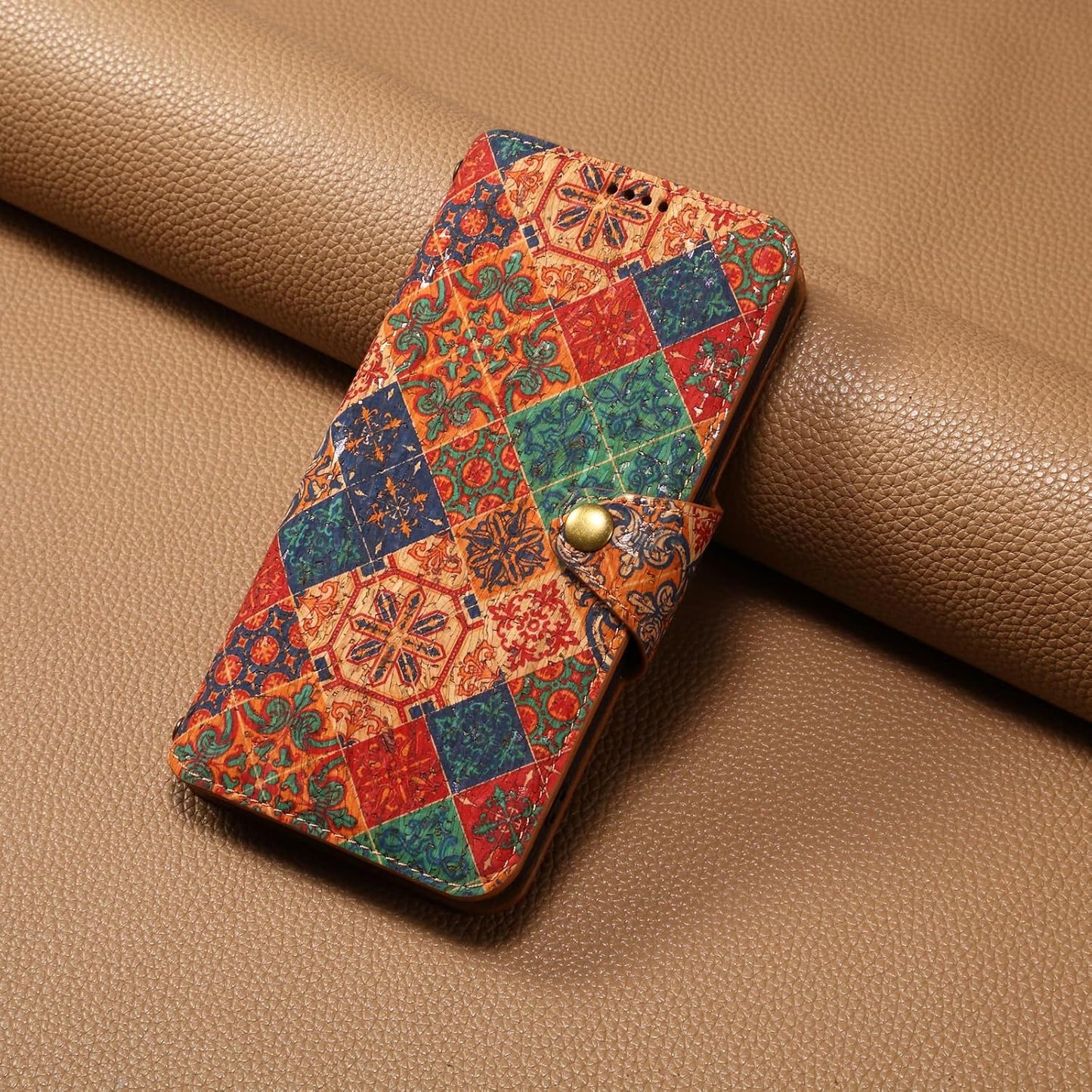 Retro Floral Pattern Phone Case for iPhone 16 Plus, Soft Touch Flip Stand Phone Case, Wallet Card Slot, Compatible with iPhone 16 Plus