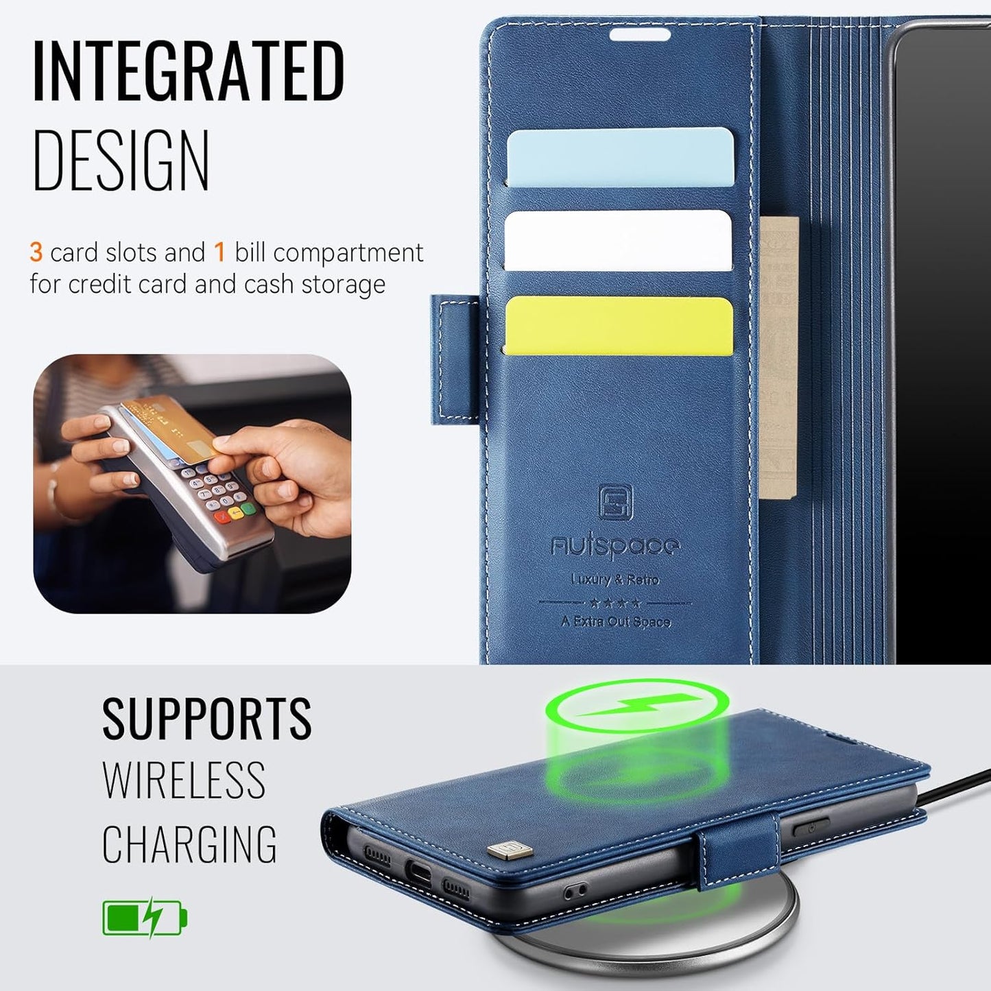 iTape Soft leather wallet case for Google Pixel 8 Pro, RFID (anti-theft), wallet card slot flip cover stand for Google Pixel 8 Pro Support wireless charging Brown