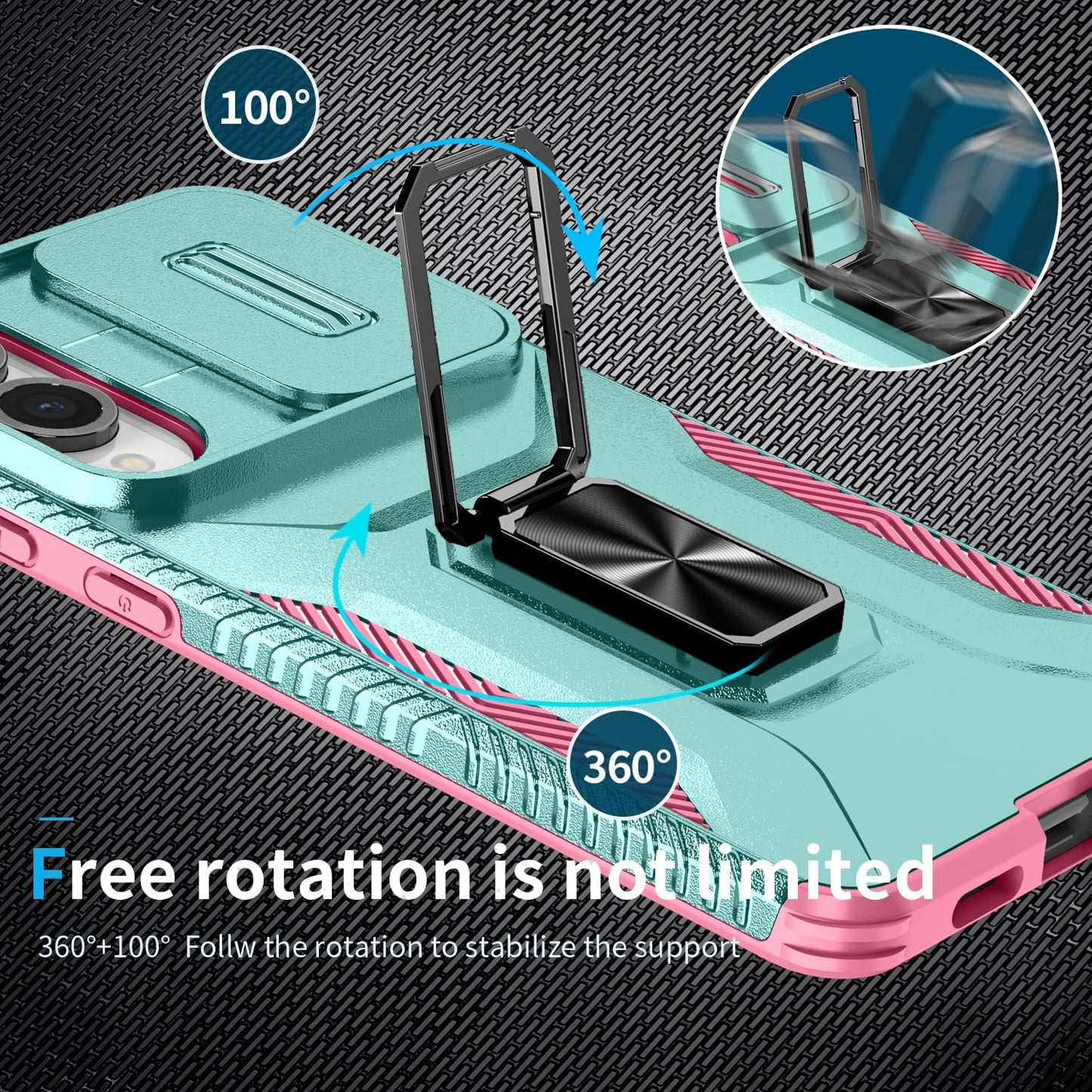 Magnetic car mount 2 in 1 phone case for Samsung Galaxy S25 Edge, double layer shockproof and drop-proof protective case. 360° rotating bracket finger ring buckle push window lens protection