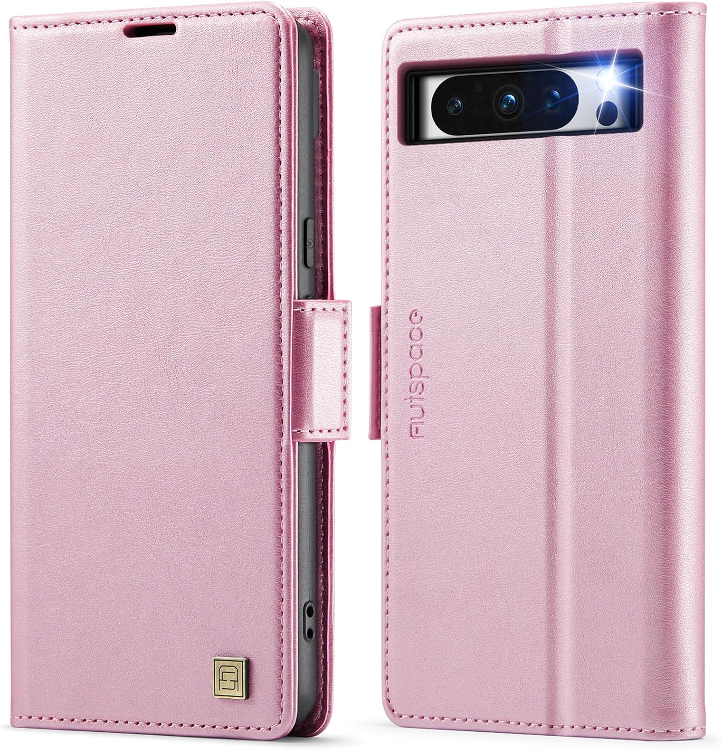 iTape Soft leather wallet case for Google Pixel 8 Pro, RFID (anti-theft), wallet card slot flip cover stand for Google Pixel 8 Pro Support wireless charging Brown
