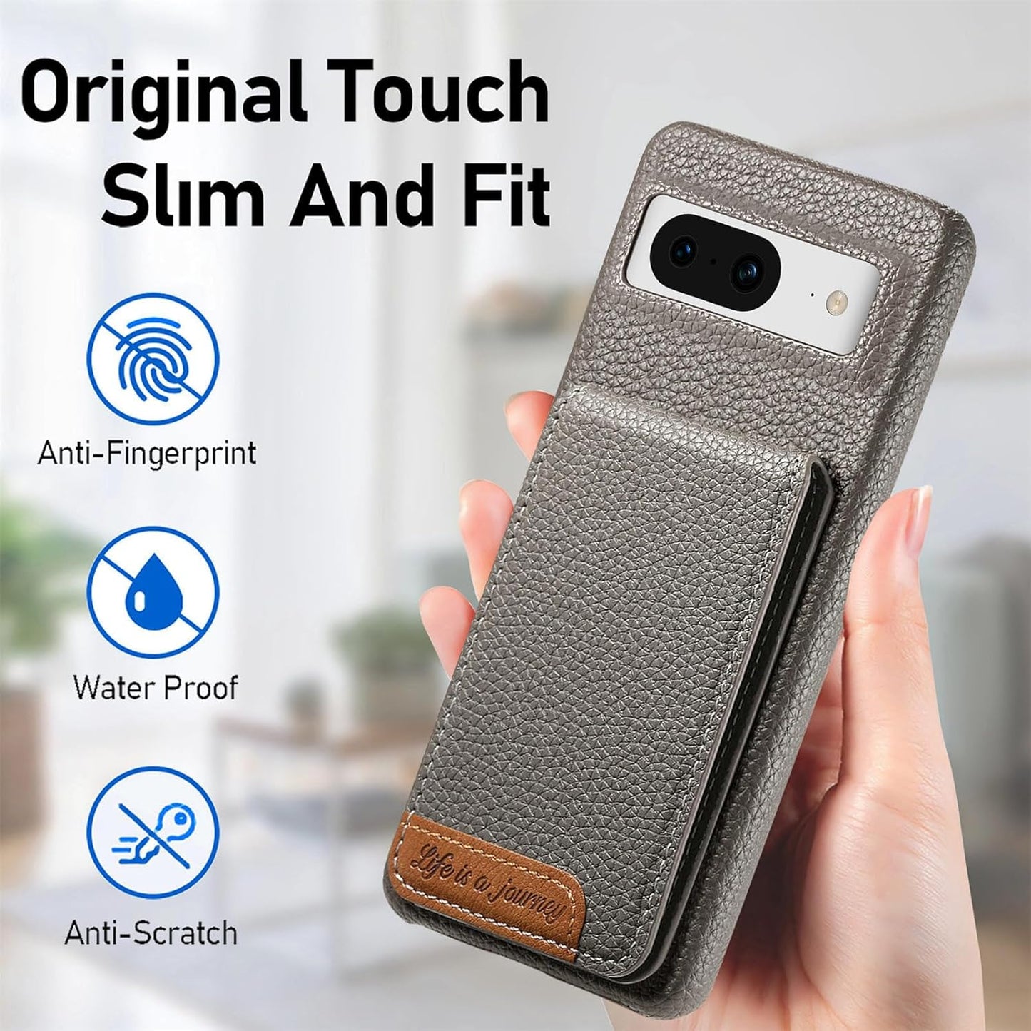 iTape 2 in 1 Wallet Phone Case for Google Pixel 8, Shockproof Ultra-thin Phone Case, RFID Anti-theft Wallet Blue
