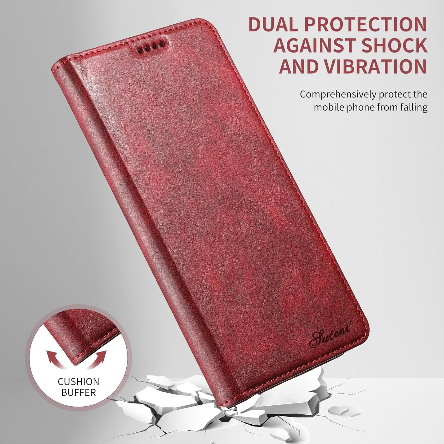 Wallet case for iPhone 13 Pro max, magnetic closure leather case, leather flip folio case holds up shockproof phone case Blue