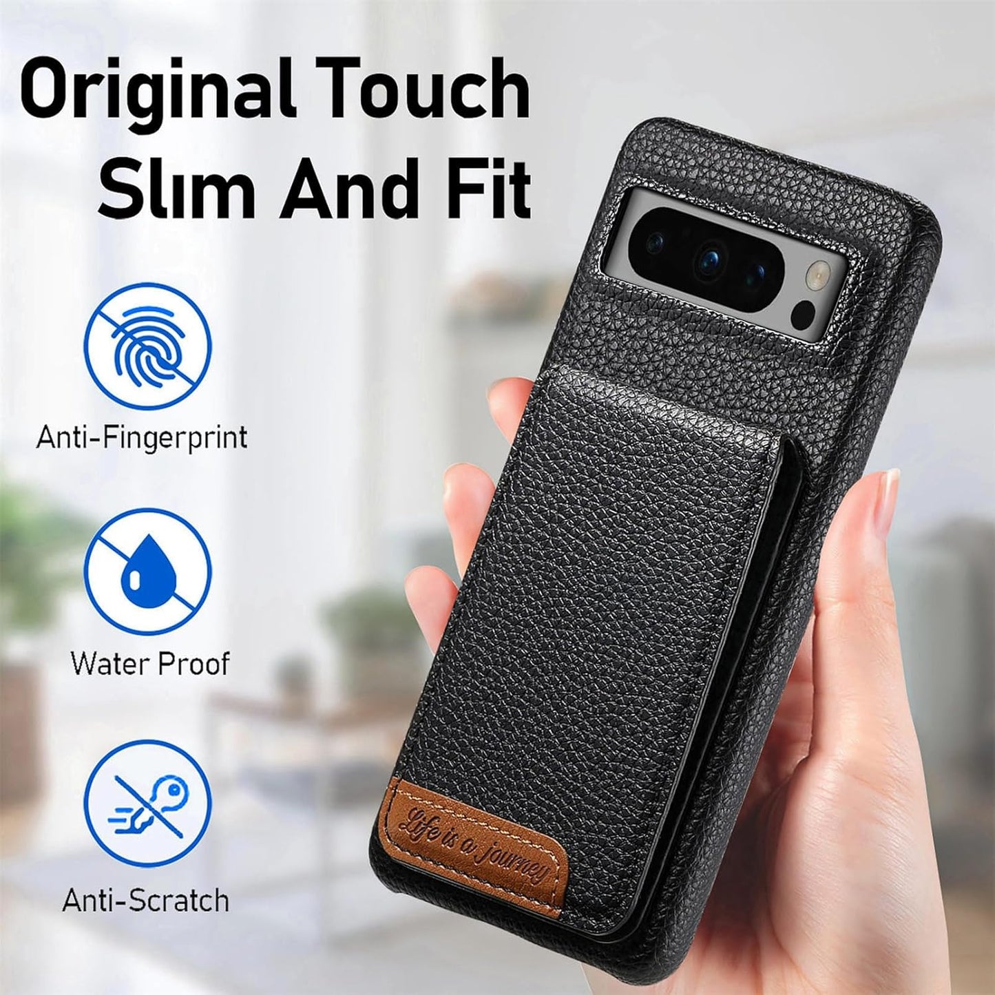 iTape 2 in 1 Wallet Phone Case for Google Pixel 8 Pro, Shockproof Ultra-thin Phone Case, RFID Anti-theft Wallet Blue