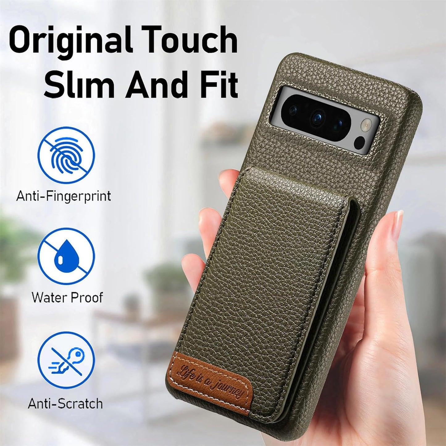 iTape 2 in 1 Wallet Phone Case for Google Pixel 8 Pro, Shockproof Ultra-thin Phone Case, RFID Anti-theft Wallet Blue