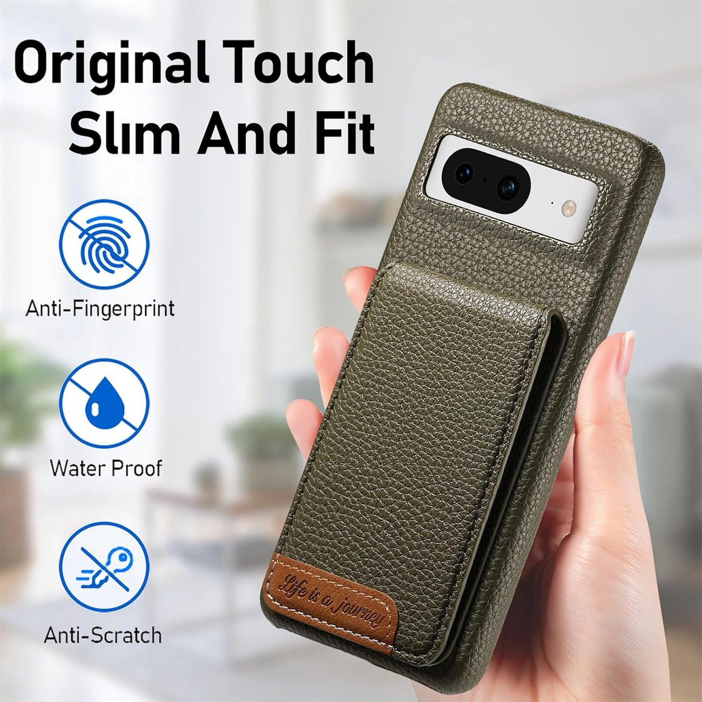 iTape 2 in 1 Wallet Phone Case for Google Pixel 8, Shockproof Ultra-thin Phone Case, RFID Anti-theft Wallet Blue