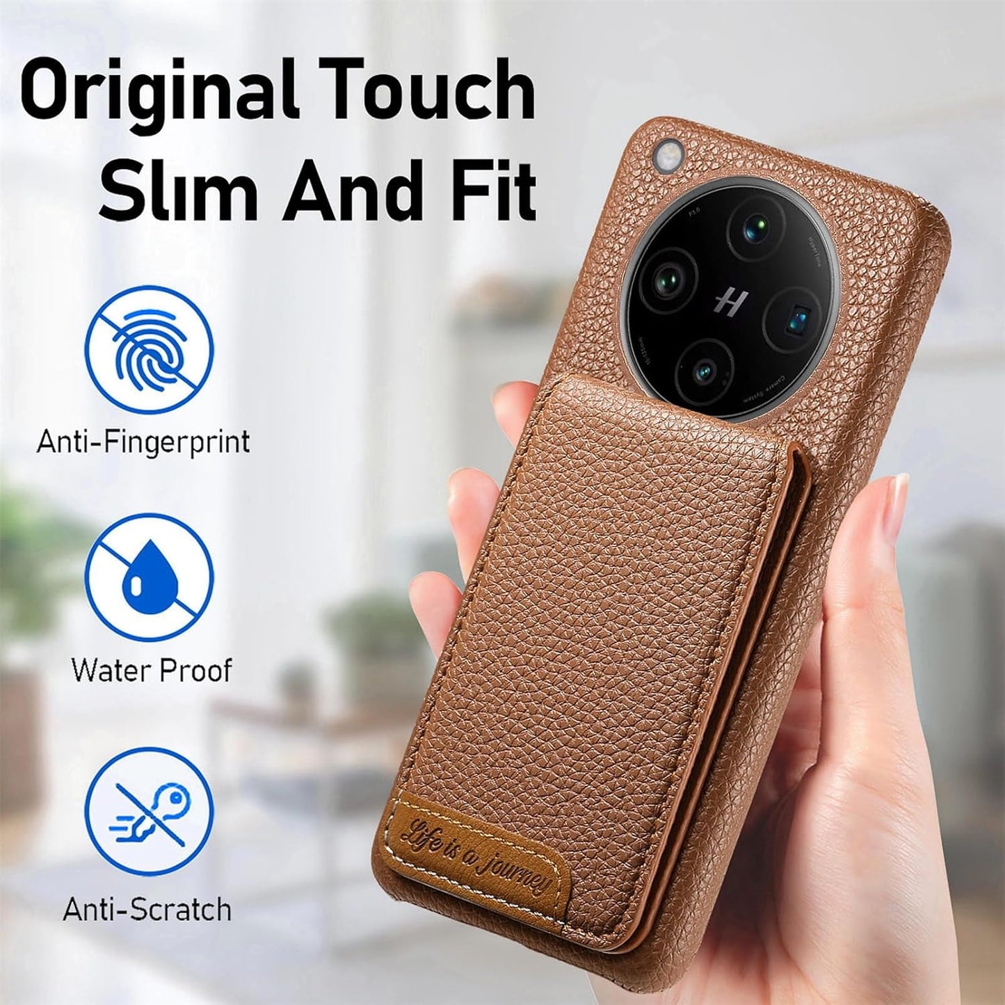 iTape 2 in 1 Wallet Phone Case for OPPO Find X8 Pro, Shockproof Ultra-thin Phone Case, RFID Anti-theft Wallet Brown