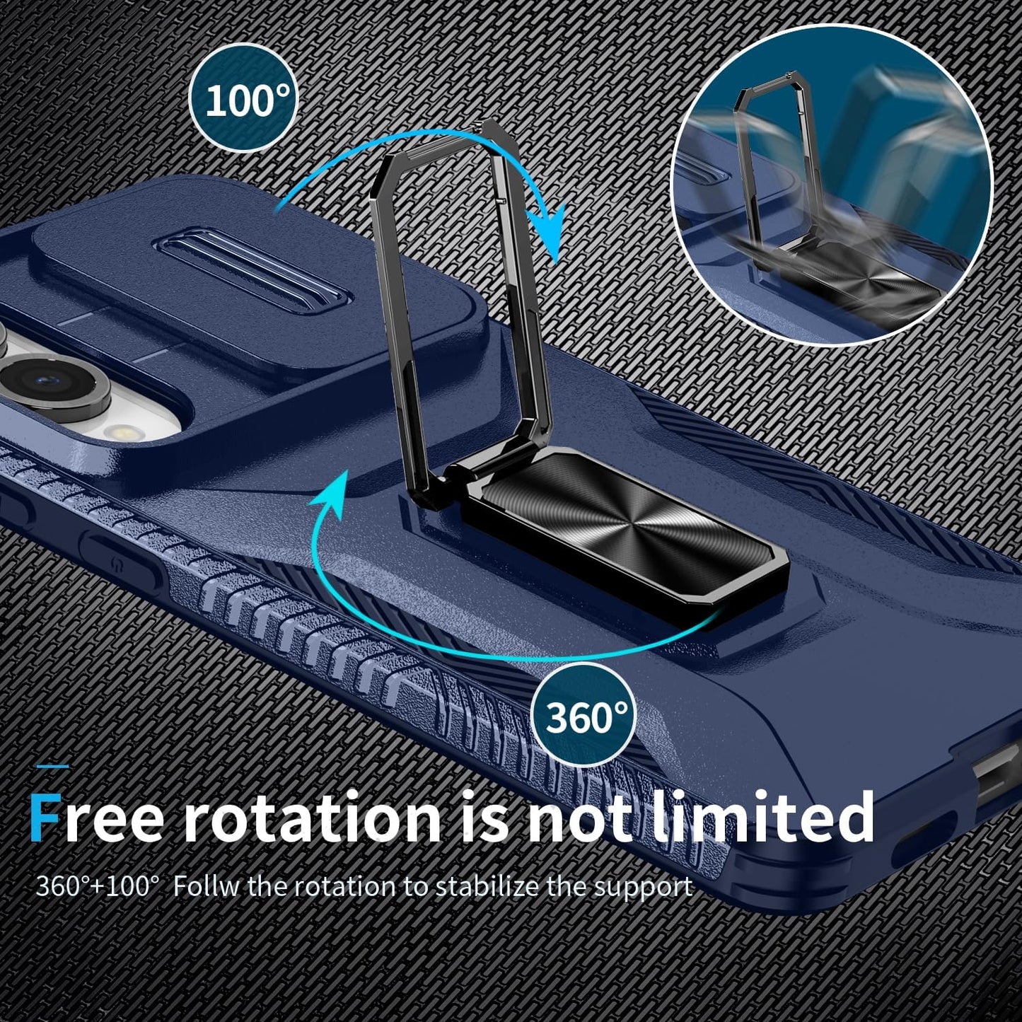 Magnetic car mount 2 in 1 phone case for Samsung Galaxy S25 Edge, double layer shockproof and drop-proof protective case. 360° rotating bracket finger ring buckle push window lens protection
