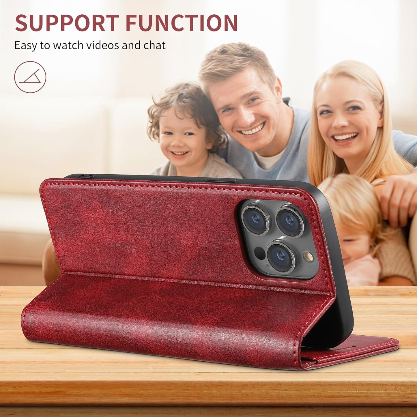 Wallet case for iPhone 13 Pro max, magnetic closure leather case, leather flip folio case holds up shockproof phone case Blue