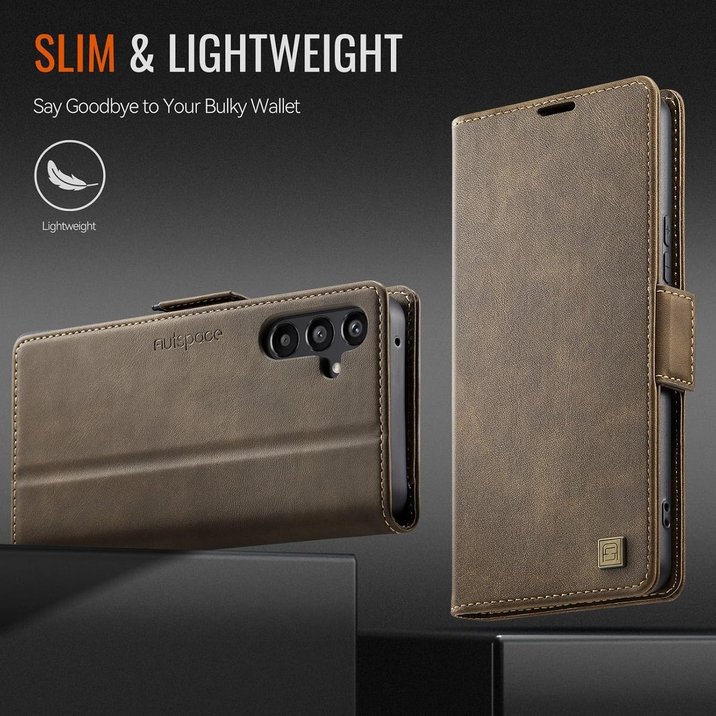 iTape Soft leather wallet case for Samsung Galaxy A54, RFID (anti-theft), wallet card slot flip cover stand for Samsung Galaxy A54 Support wireless charging Rose Gold